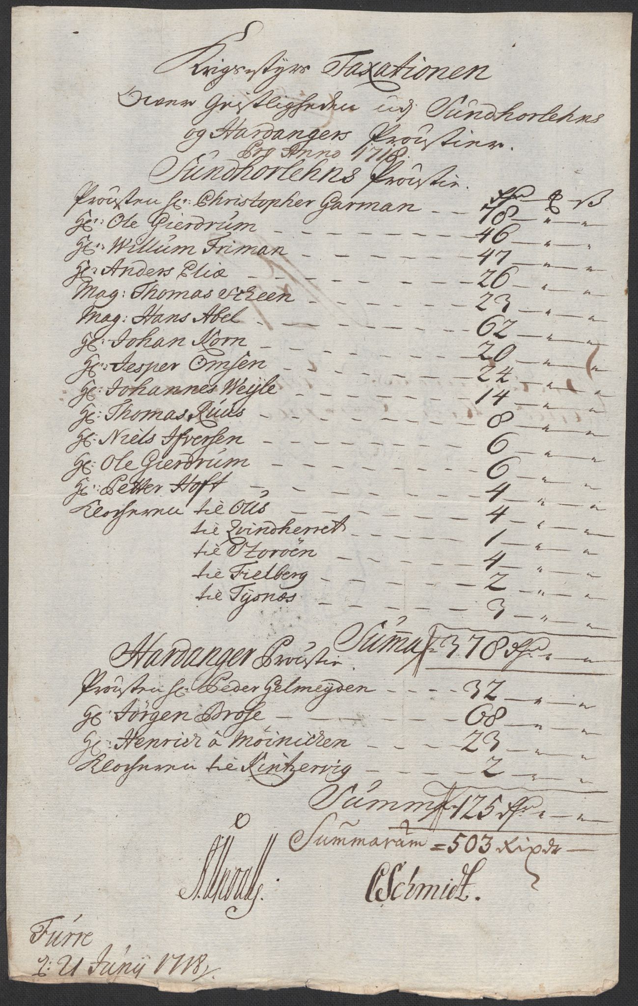 Rentekammeret inntil 1814, Reviderte regnskaper, Fogderegnskap, RA/EA-4092/R48/L2995: Fogderegnskap Sunnhordland og Hardanger, 1718, p. 98