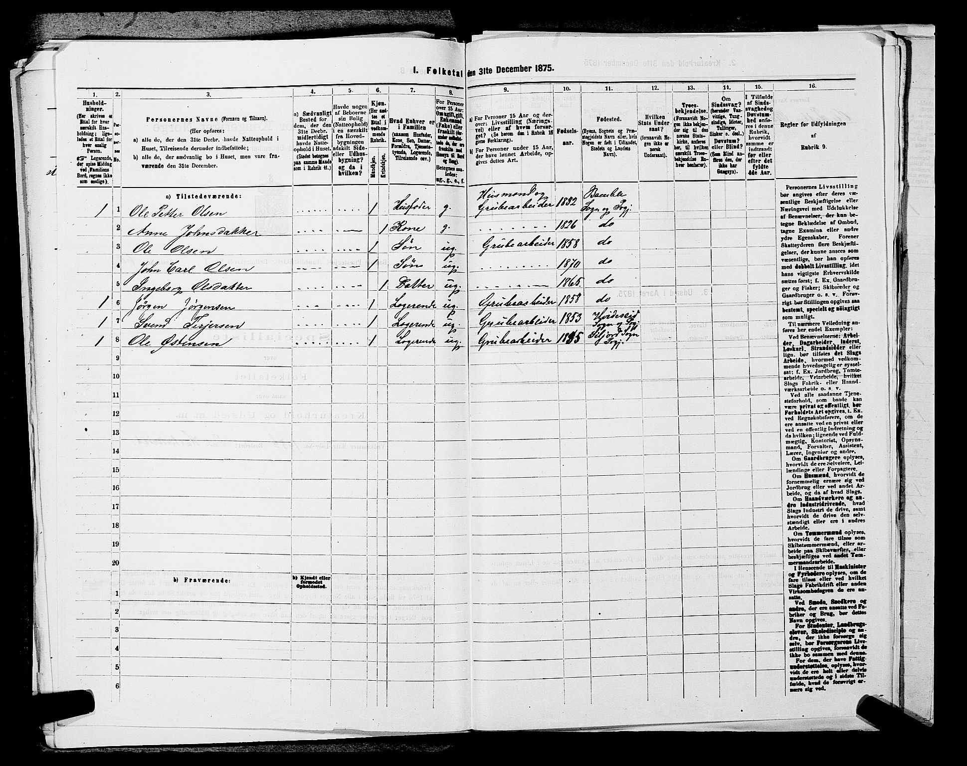 SAKO, 1875 census for 0814L Bamble/Bamble, 1875, p. 1164