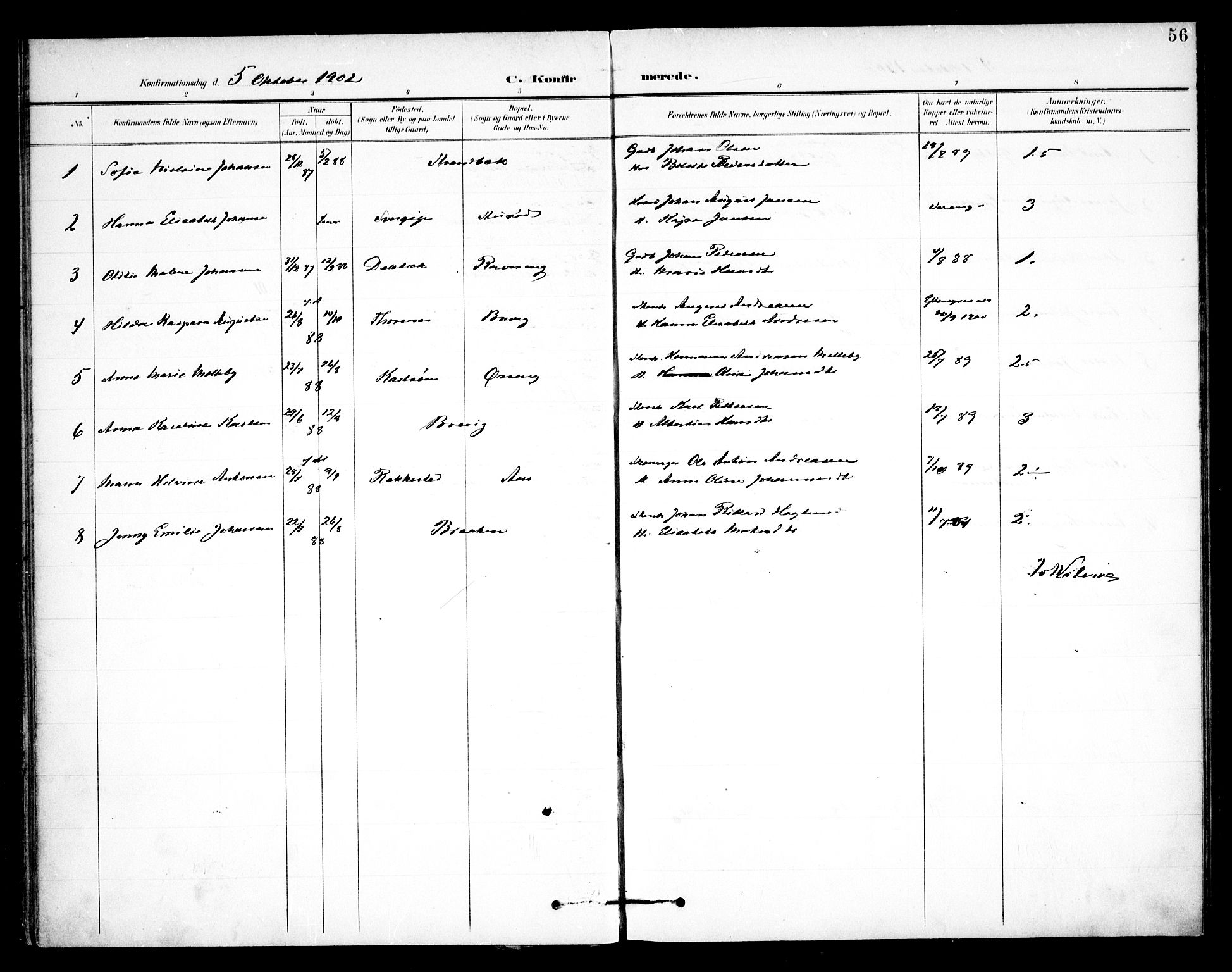 Skjeberg prestekontor Kirkebøker, AV/SAO-A-10923/F/Fb/L0002: Parish register (official) no. II 2, 1895-1910, p. 56