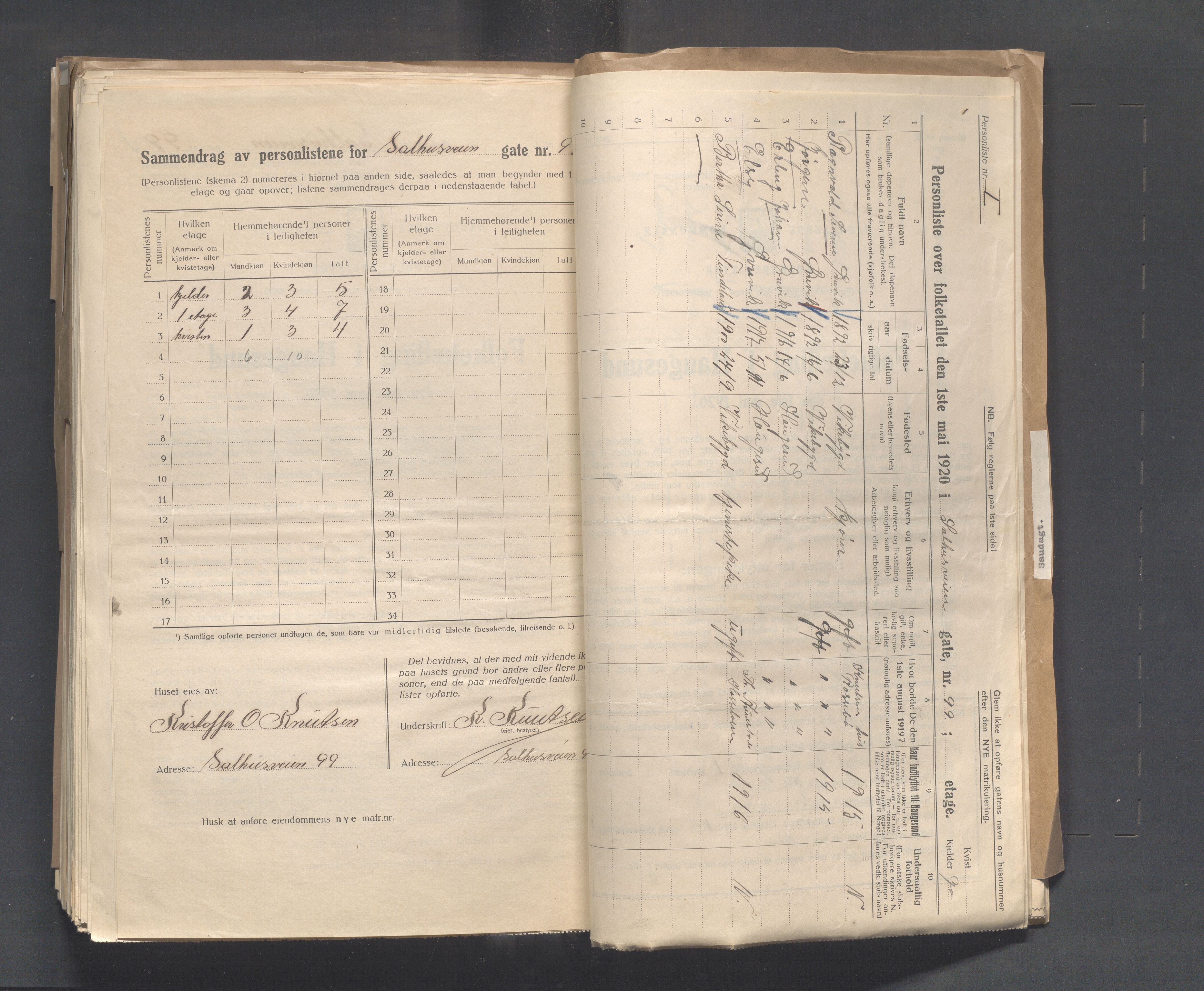 IKAR, Local census 1.5.1920 for Haugesund, 1920, p. 3406