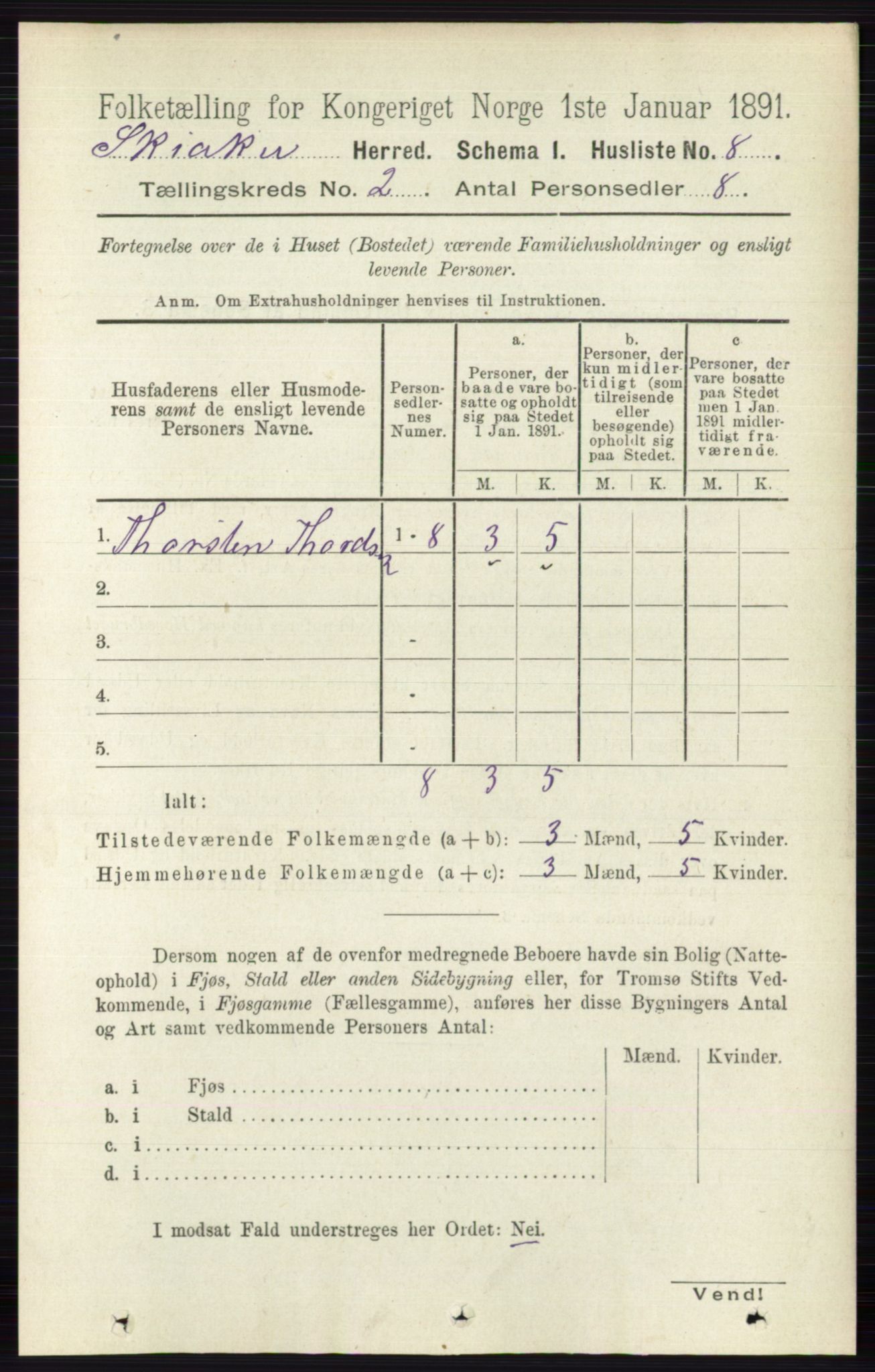 RA, 1891 census for 0513 Skjåk, 1891, p. 481