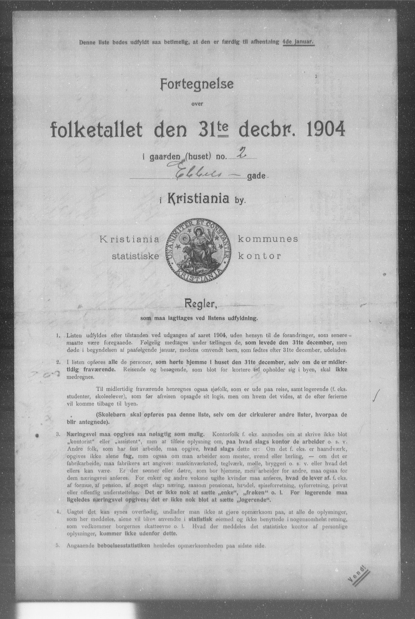 OBA, Municipal Census 1904 for Kristiania, 1904, p. 3671