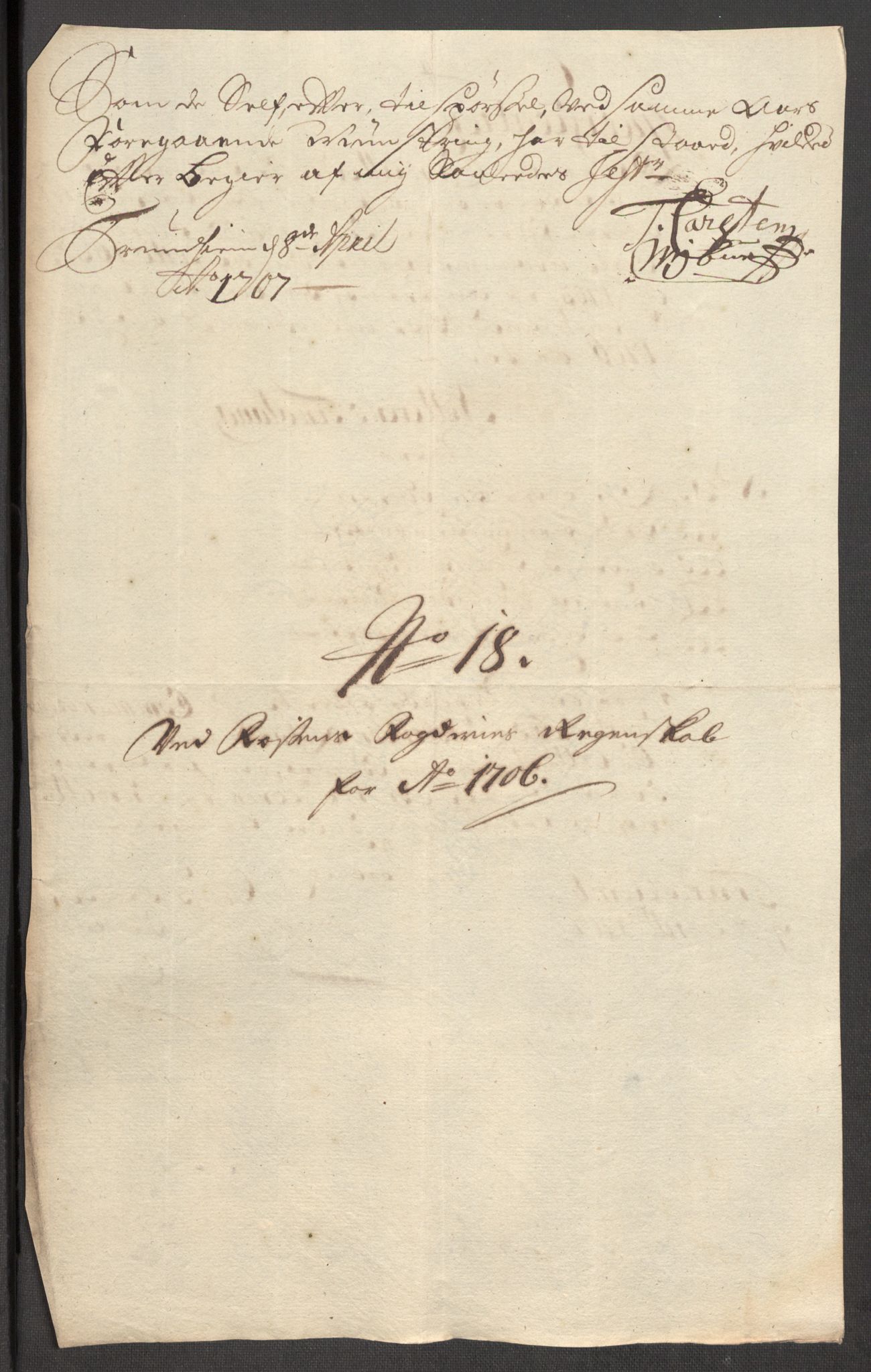 Rentekammeret inntil 1814, Reviderte regnskaper, Fogderegnskap, RA/EA-4092/R57/L3857: Fogderegnskap Fosen, 1706-1707, p. 153