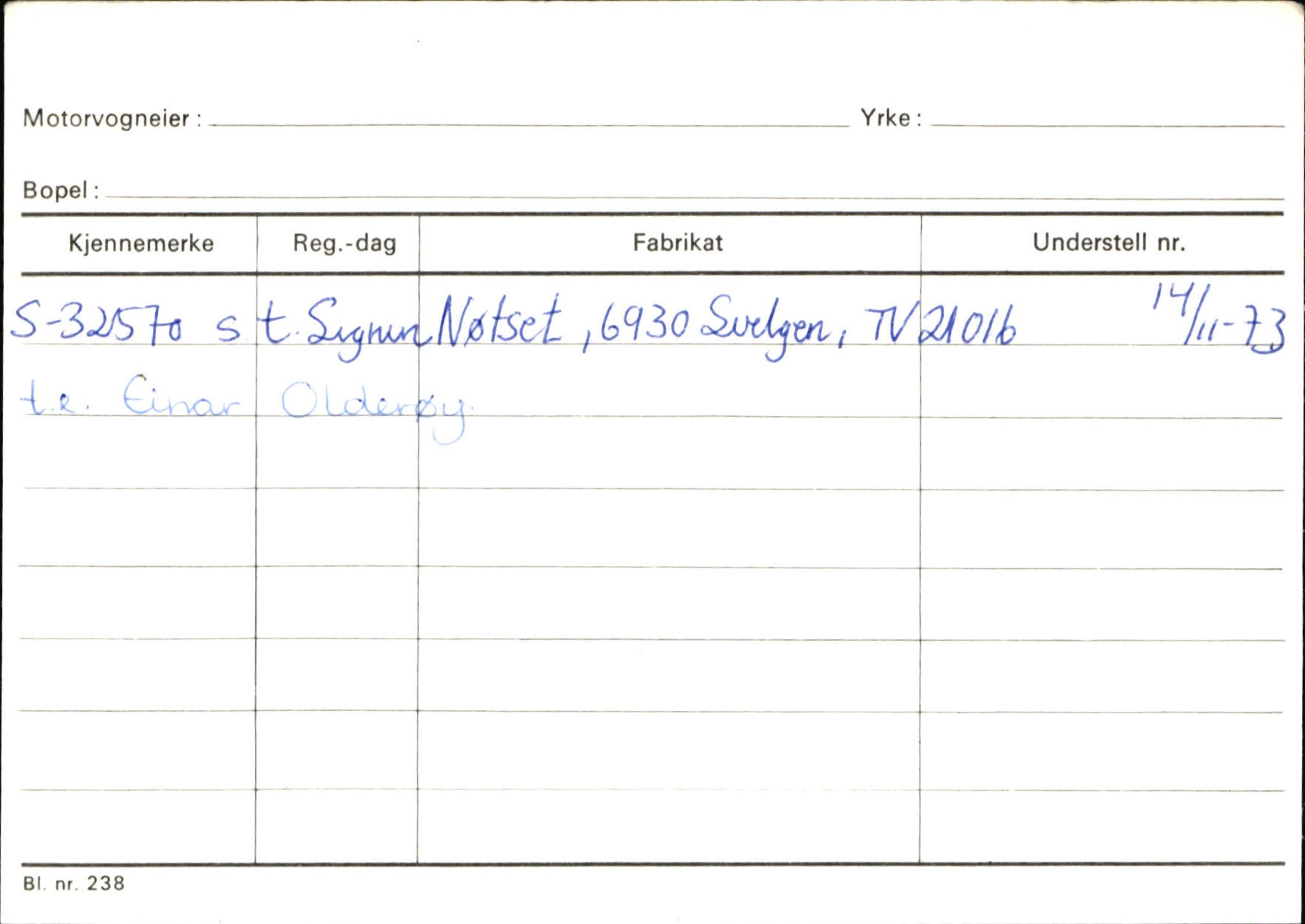 Statens vegvesen, Sogn og Fjordane vegkontor, AV/SAB-A-5301/4/F/L0133: Eigarregister Bremanger A-Å. Gaular A-H, 1945-1975, p. 322