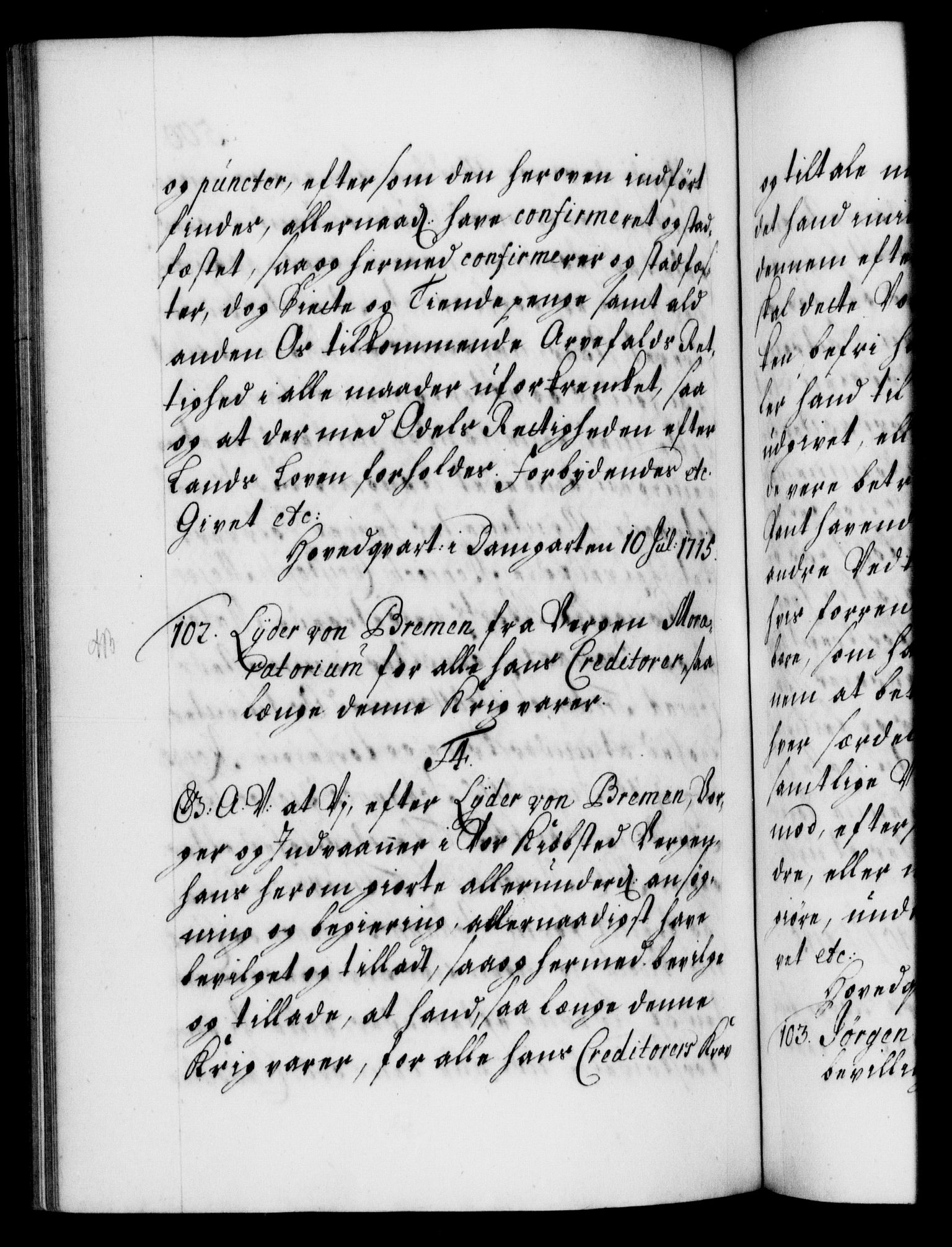 Danske Kanselli 1572-1799, AV/RA-EA-3023/F/Fc/Fca/Fcaa/L0021: Norske registre, 1712-1715, p. 500b