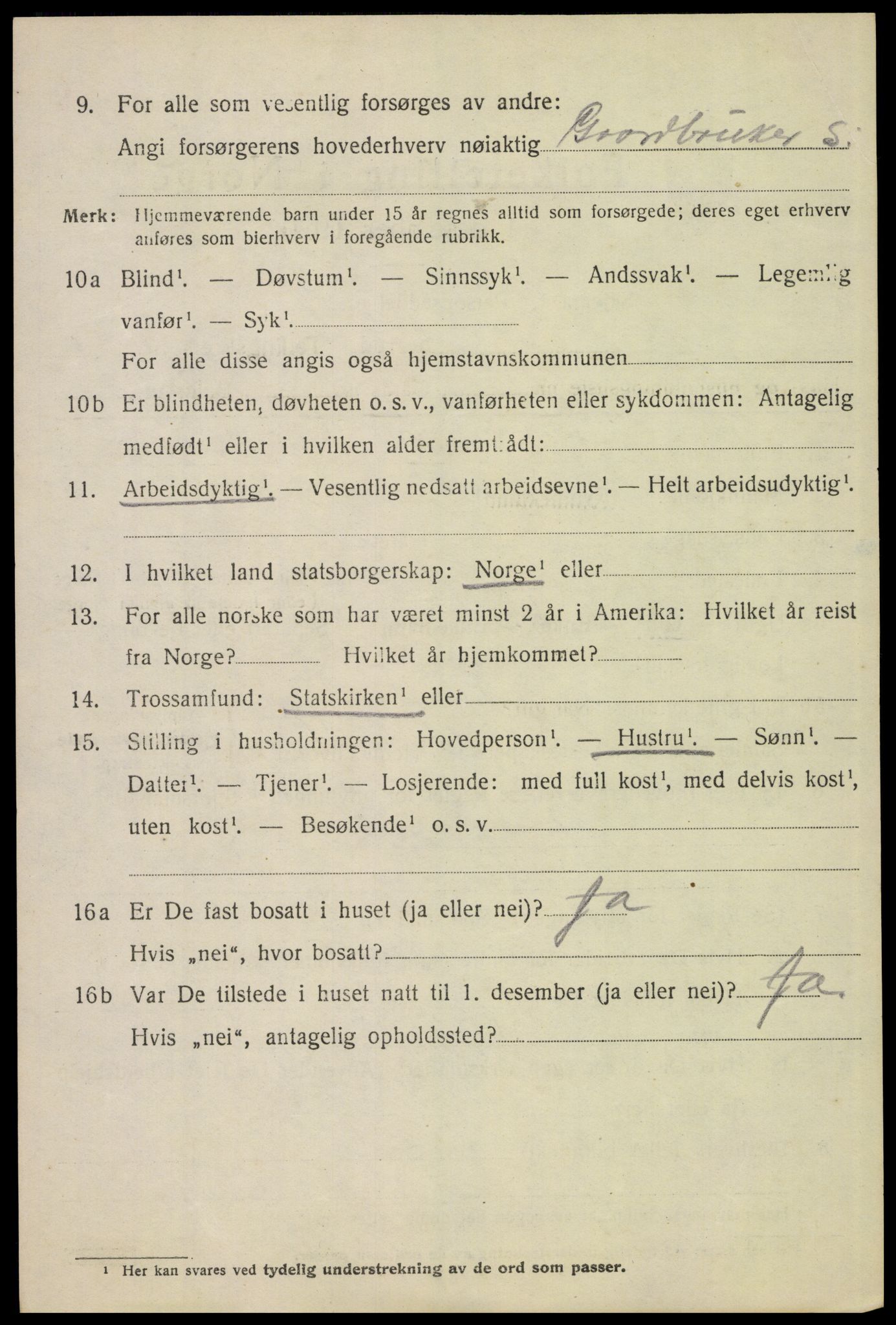 SAH, 1920 census for Tolga, 1920, p. 8414