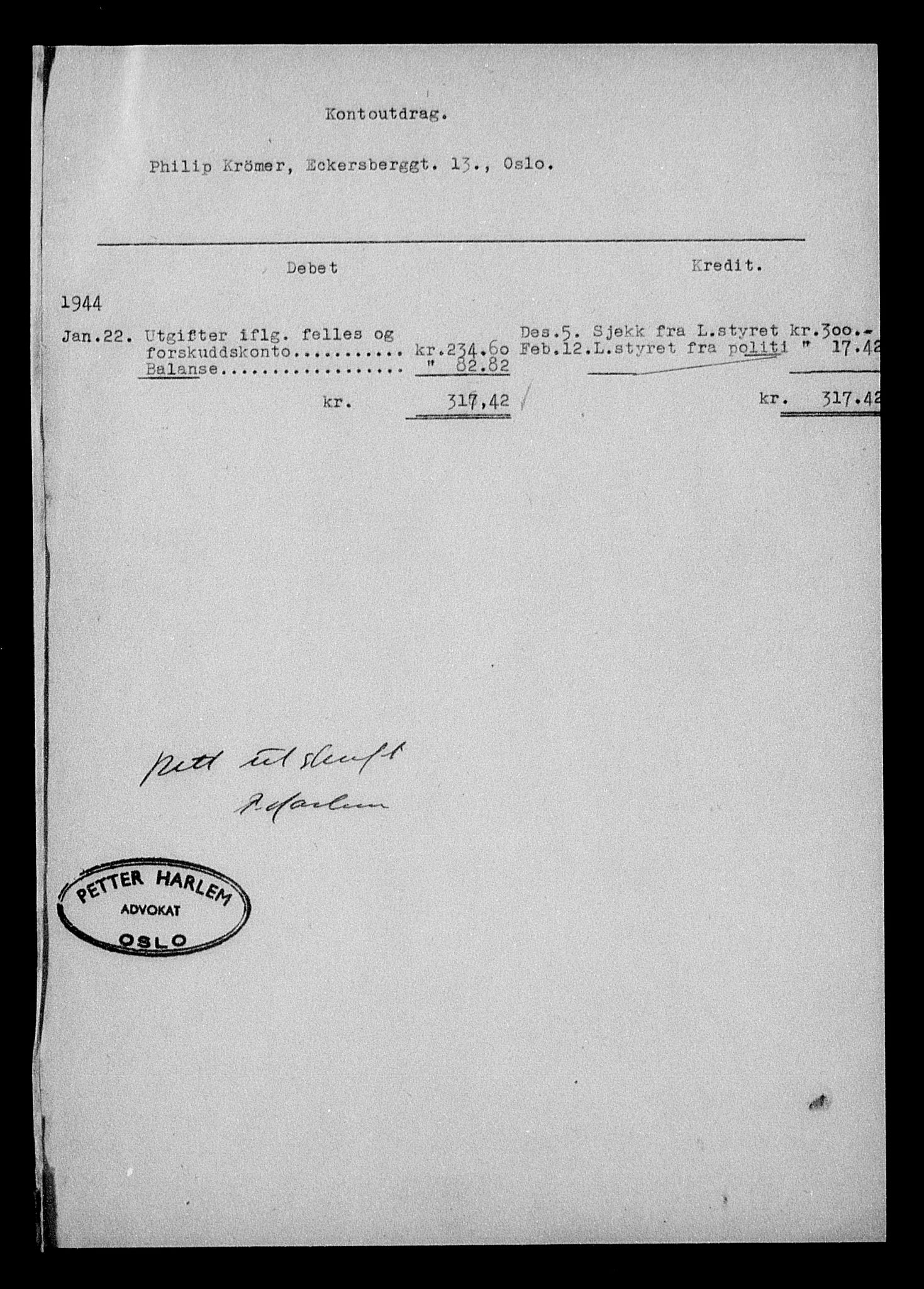 Justisdepartementet, Tilbakeføringskontoret for inndratte formuer, AV/RA-S-1564/H/Hc/Hcc/L0954: --, 1945-1947, p. 208