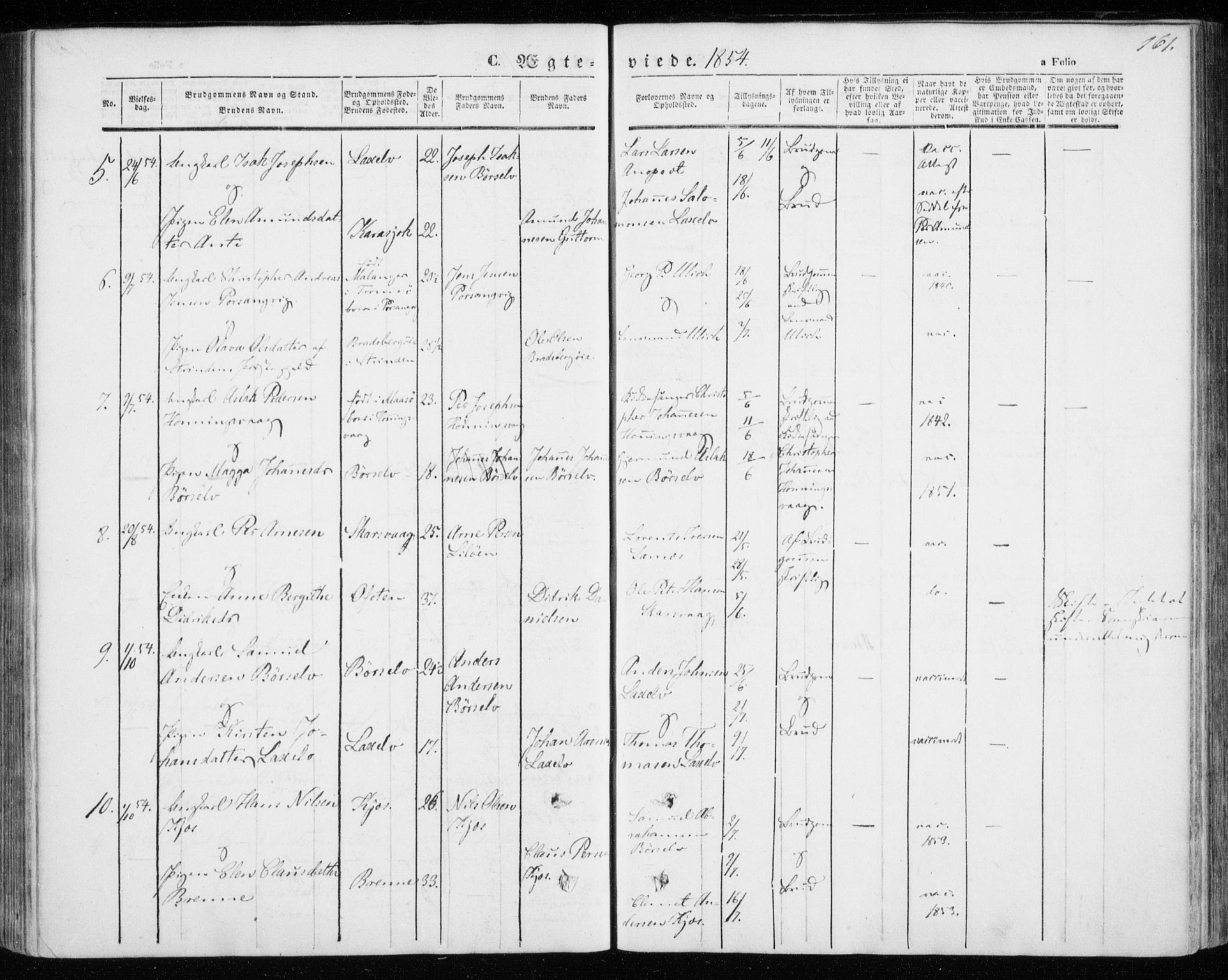 Kistrand/Porsanger sokneprestembete, SATØ/S-1351/H/Ha/L0004.kirke: Parish register (official) no. 4, 1843-1860, p. 161