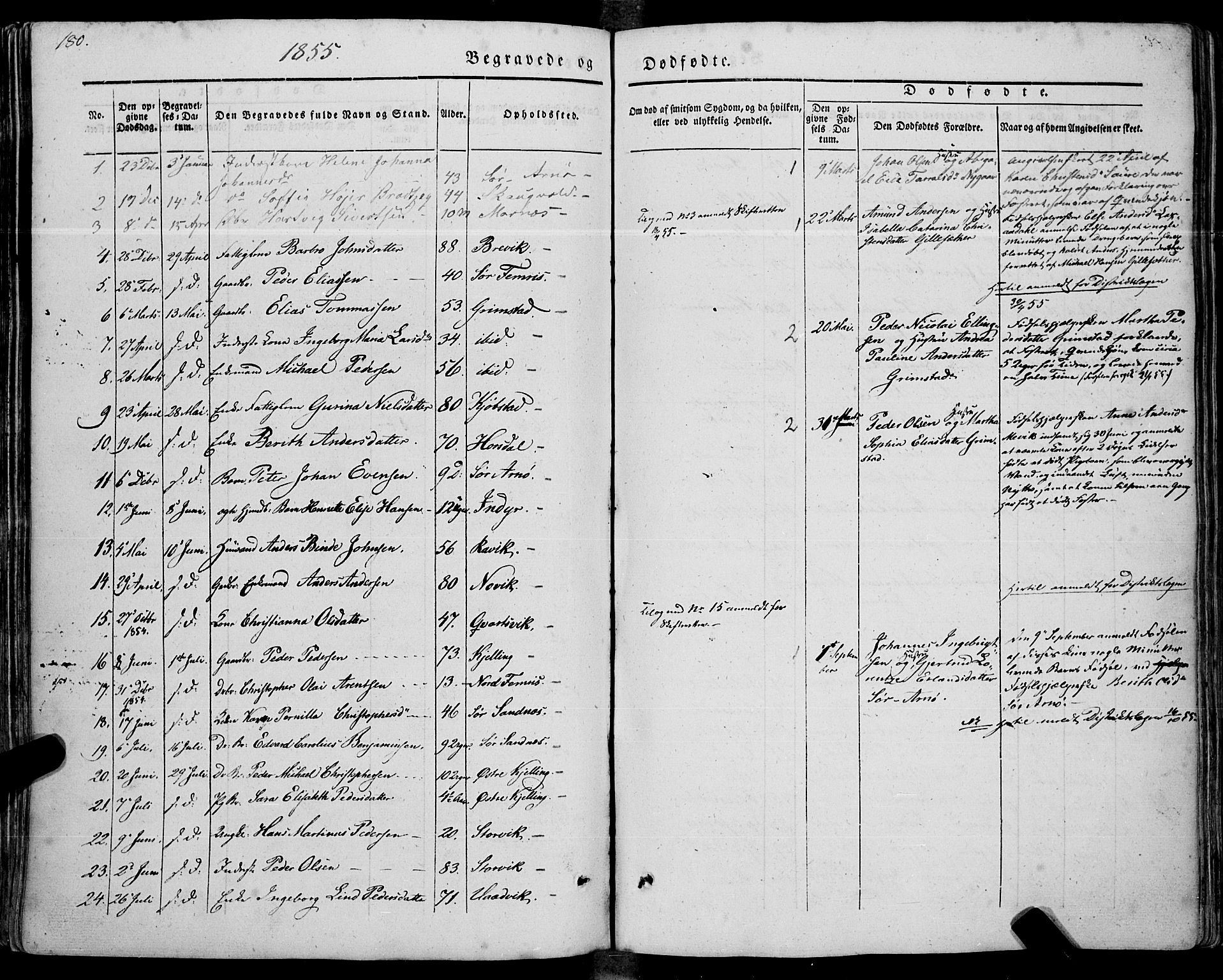 Ministerialprotokoller, klokkerbøker og fødselsregistre - Nordland, SAT/A-1459/805/L0097: Parish register (official) no. 805A04, 1837-1861, p. 180