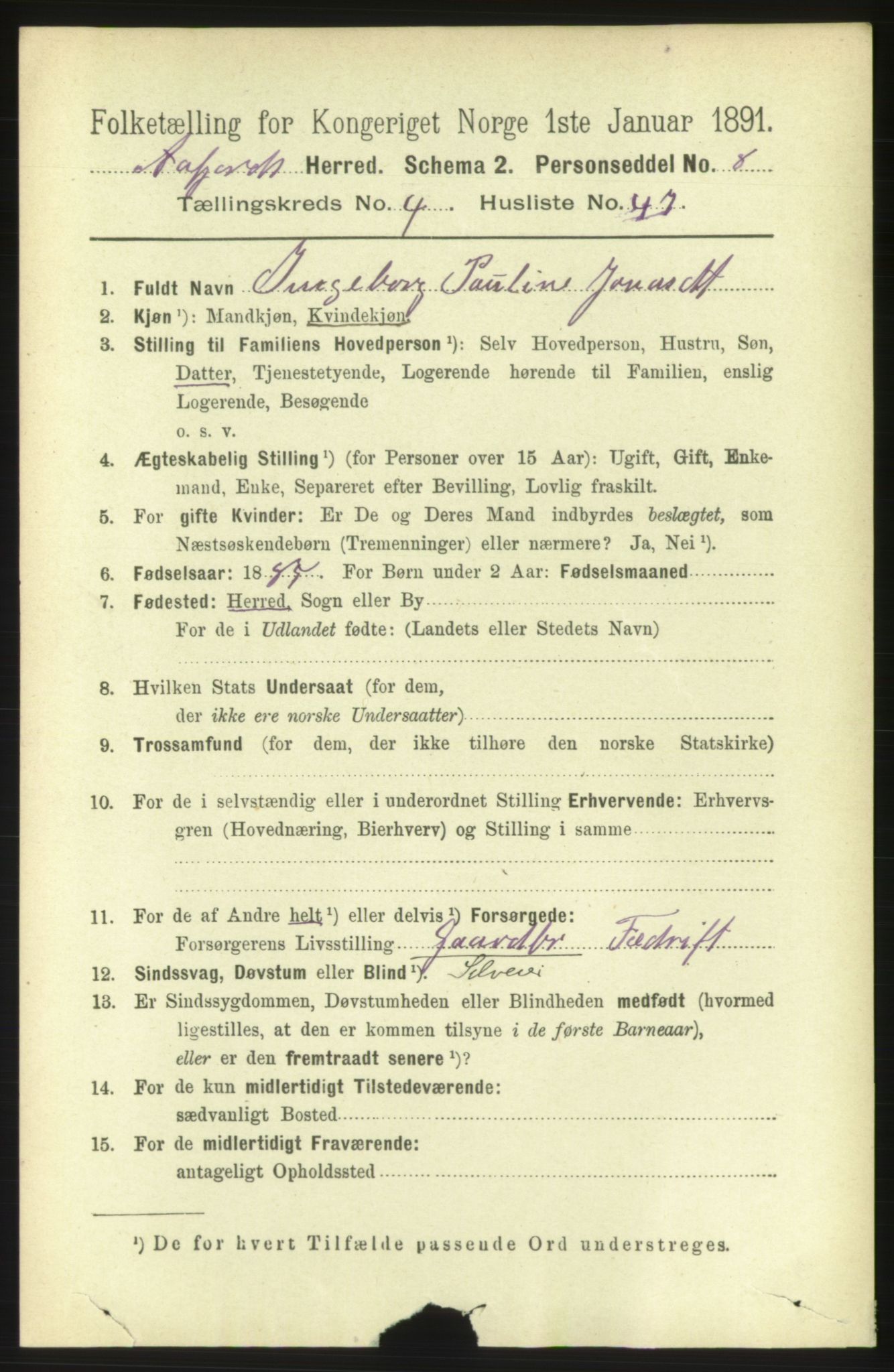 RA, 1891 census for 1630 Åfjord, 1891, p. 1149