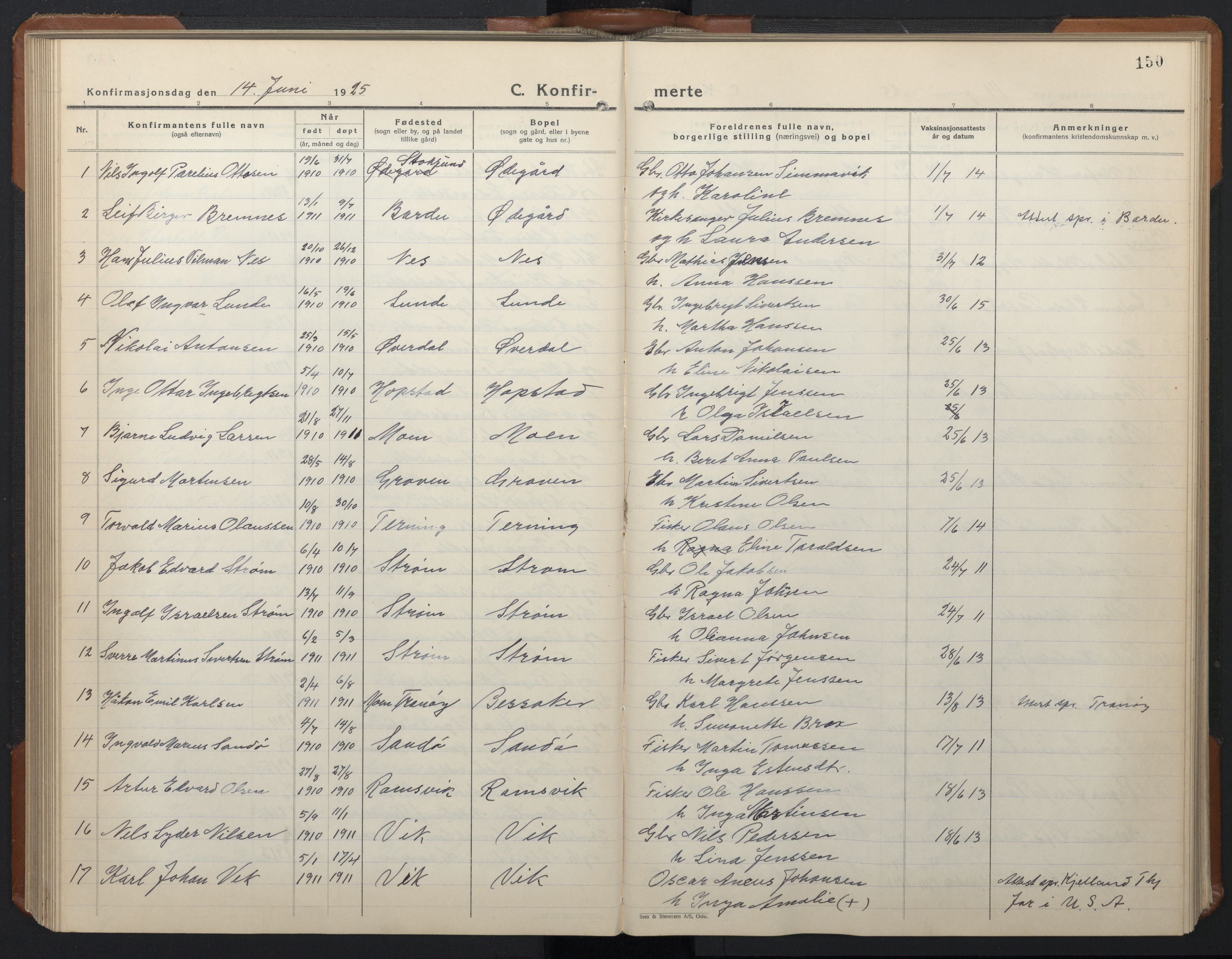 Ministerialprotokoller, klokkerbøker og fødselsregistre - Sør-Trøndelag, SAT/A-1456/657/L0718: Parish register (copy) no. 657C05, 1923-1948, p. 150