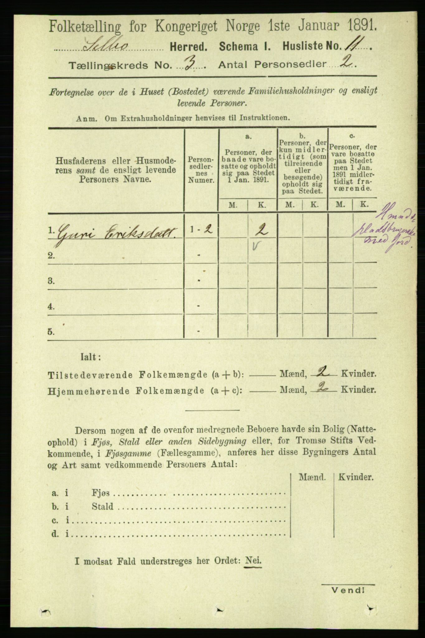 RA, 1891 census for 1664 Selbu, 1891, p. 586