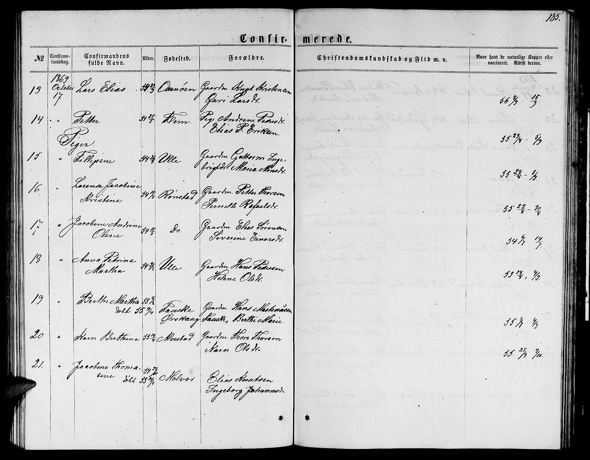 Ministerialprotokoller, klokkerbøker og fødselsregistre - Møre og Romsdal, AV/SAT-A-1454/536/L0508: Parish register (copy) no. 536C03, 1860-1870, p. 135