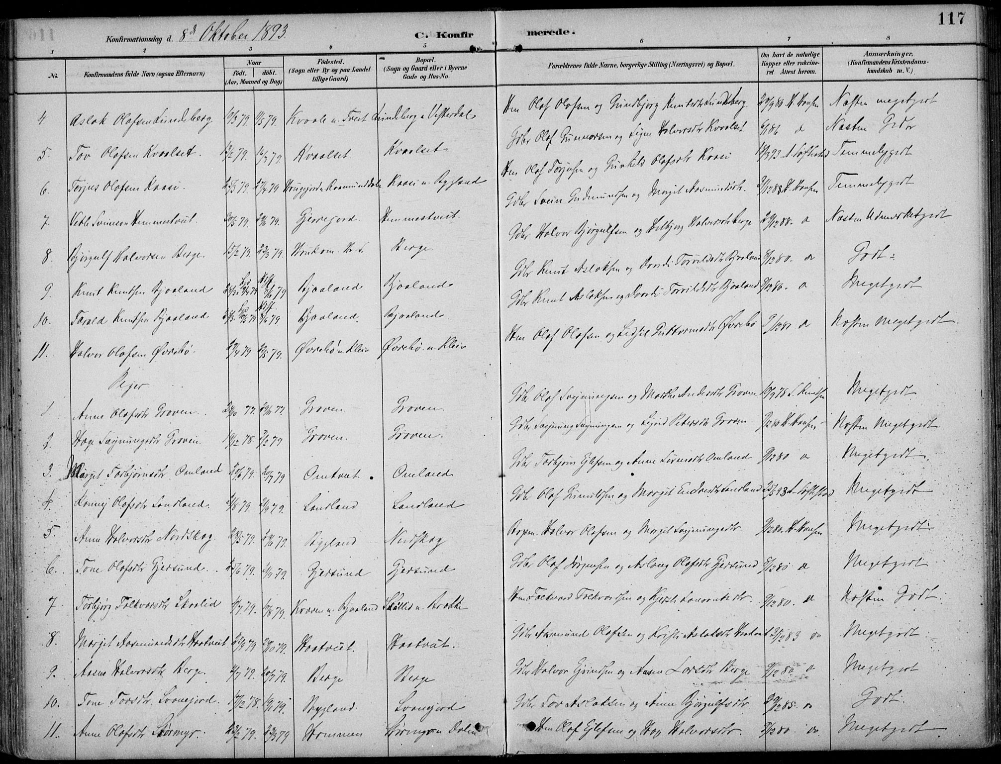 Kviteseid kirkebøker, SAKO/A-276/F/Fb/L0002: Parish register (official) no. II 2, 1882-1916, p. 117