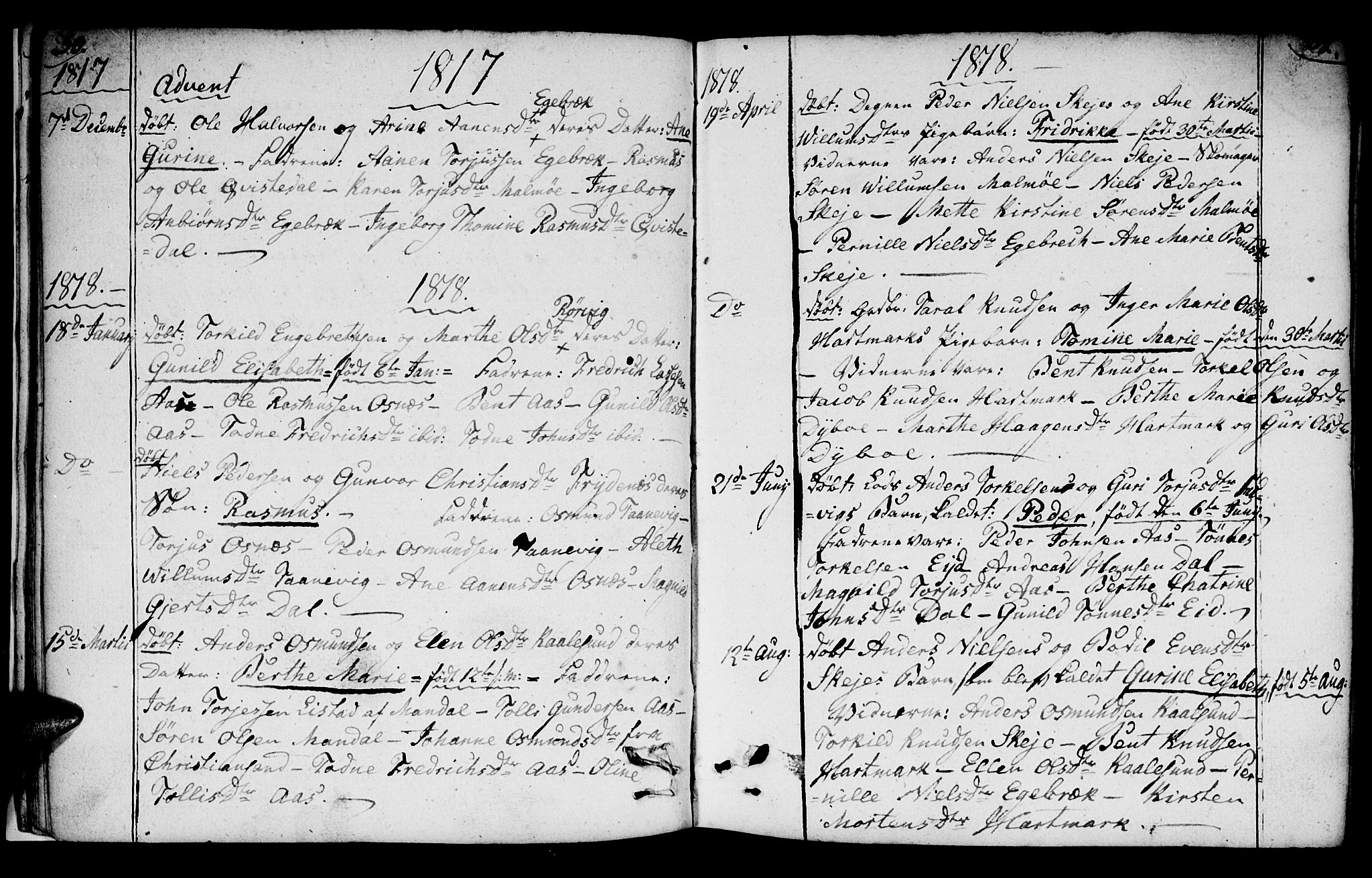 Mandal sokneprestkontor, SAK/1111-0030/F/Fb/Fbb/L0001: Parish register (copy) no. B 1, 1802-1846, p. 30-31