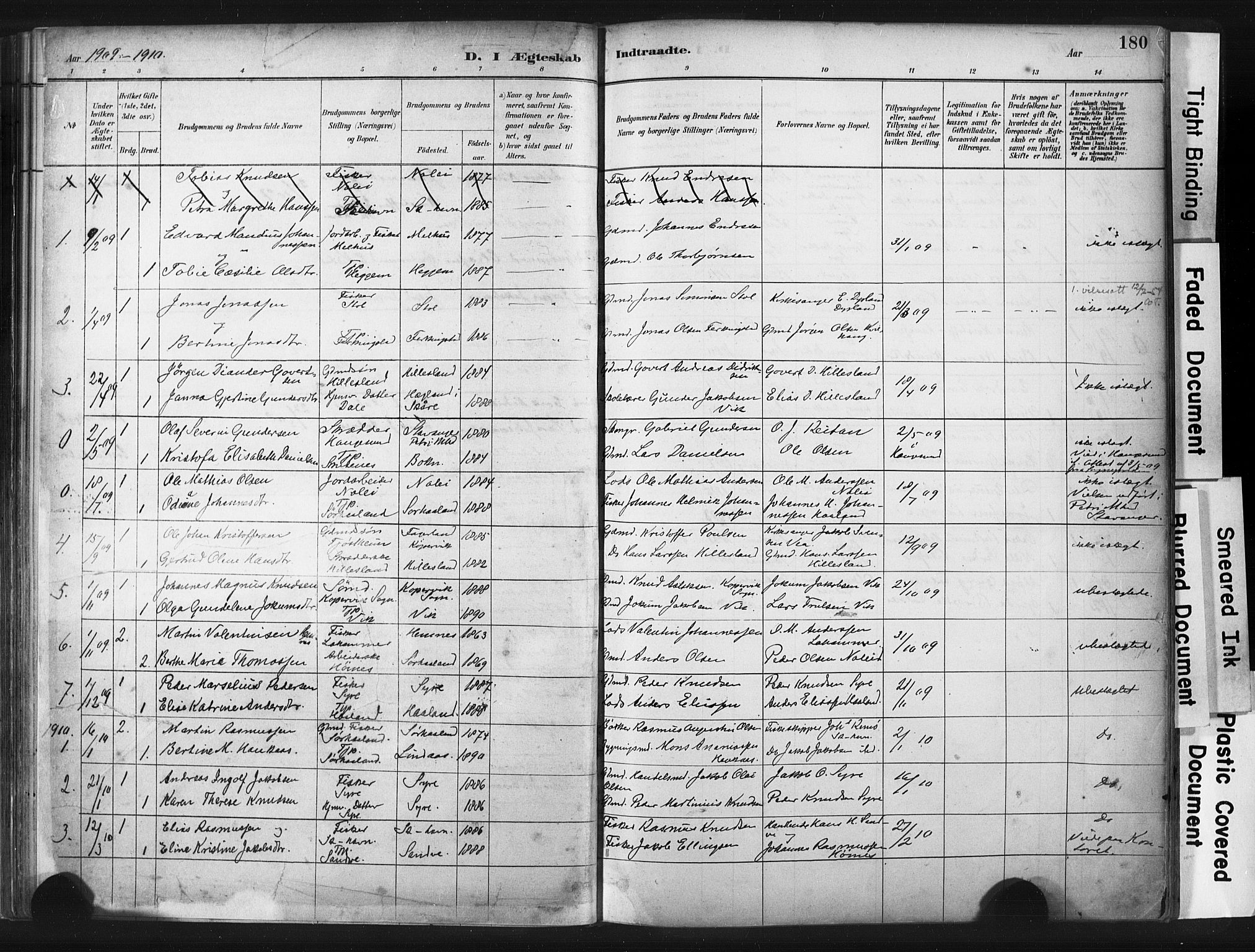 Skudenes sokneprestkontor, SAST/A -101849/H/Ha/Haa/L0009: Parish register (official) no. A 6, 1882-1912, p. 180