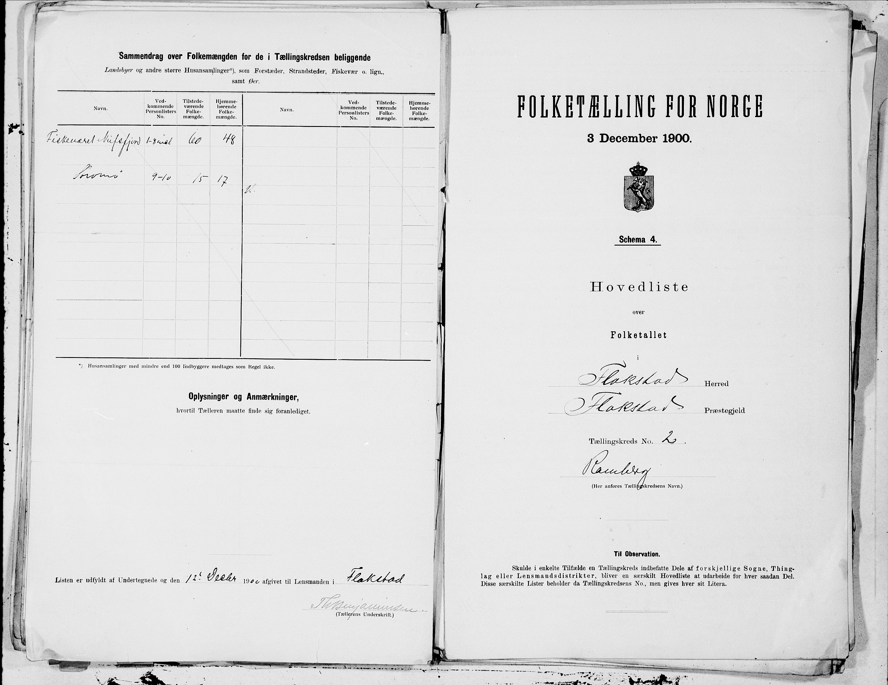 SAT, 1900 census for Flakstad, 1900, p. 6