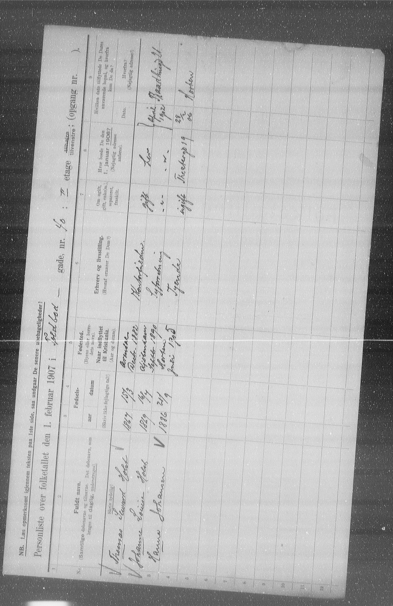 OBA, Municipal Census 1907 for Kristiania, 1907, p. 57625