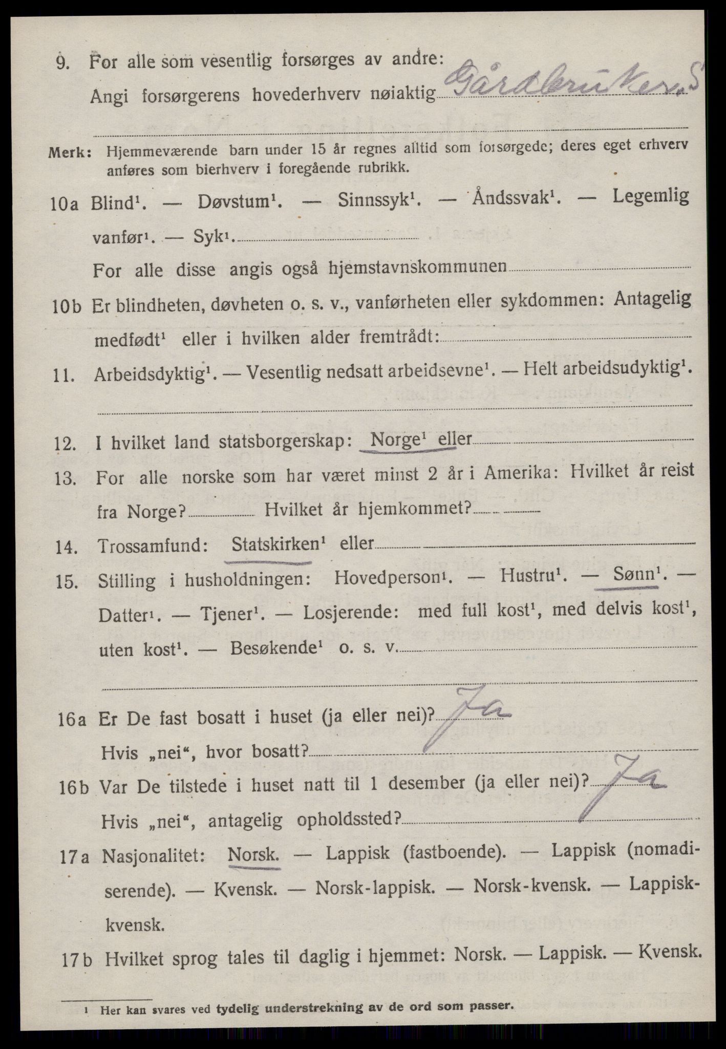 SAT, 1920 census for Stadsbygd, 1920, p. 2933
