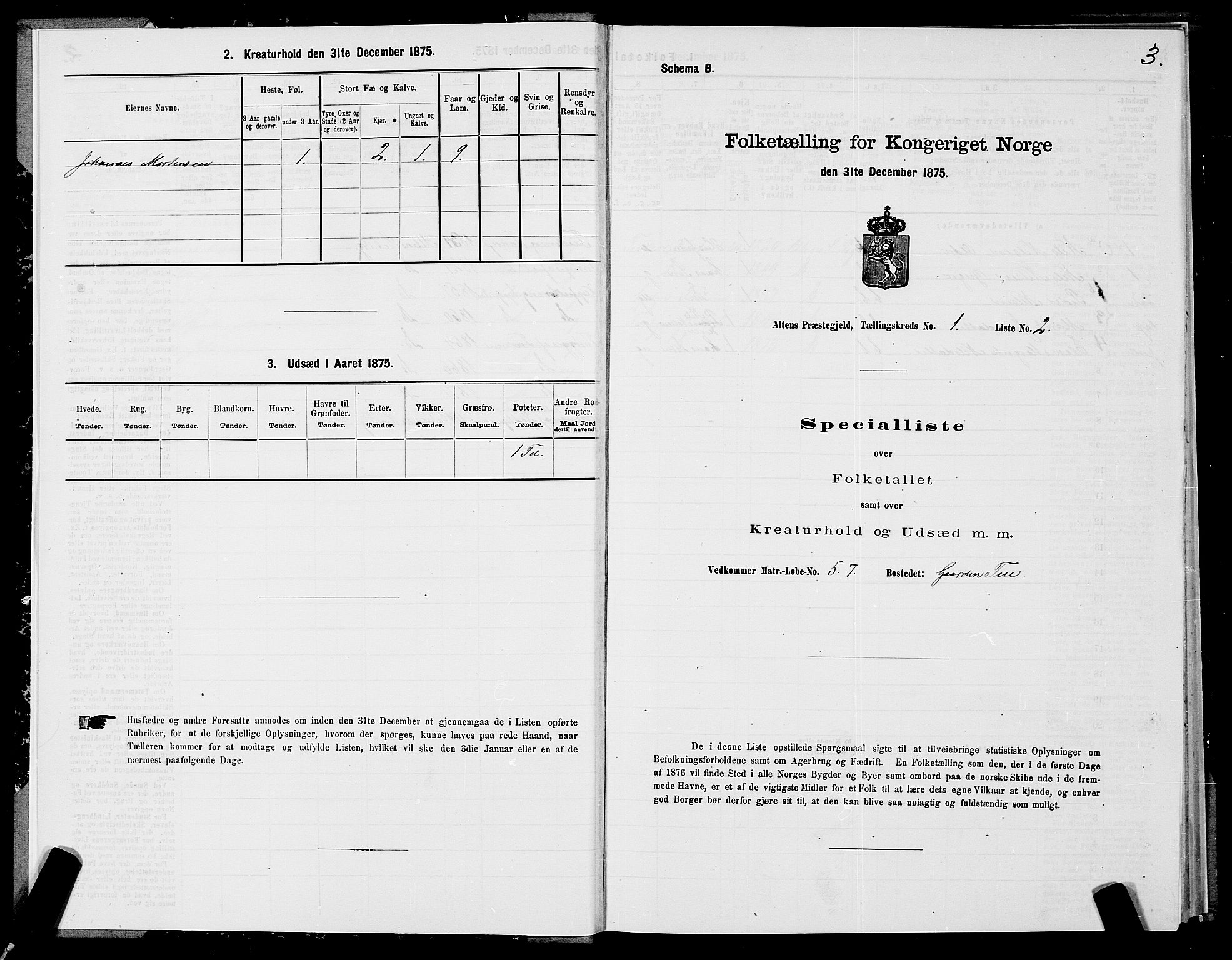 SATØ, 1875 census for 2012P Alta, 1875, p. 1003
