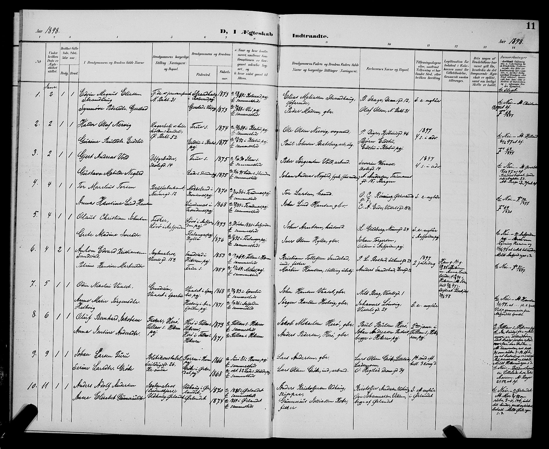 Ministerialprotokoller, klokkerbøker og fødselsregistre - Sør-Trøndelag, SAT/A-1456/604/L0226: Parish register (copy) no. 604C09, 1897-1900, p. 11