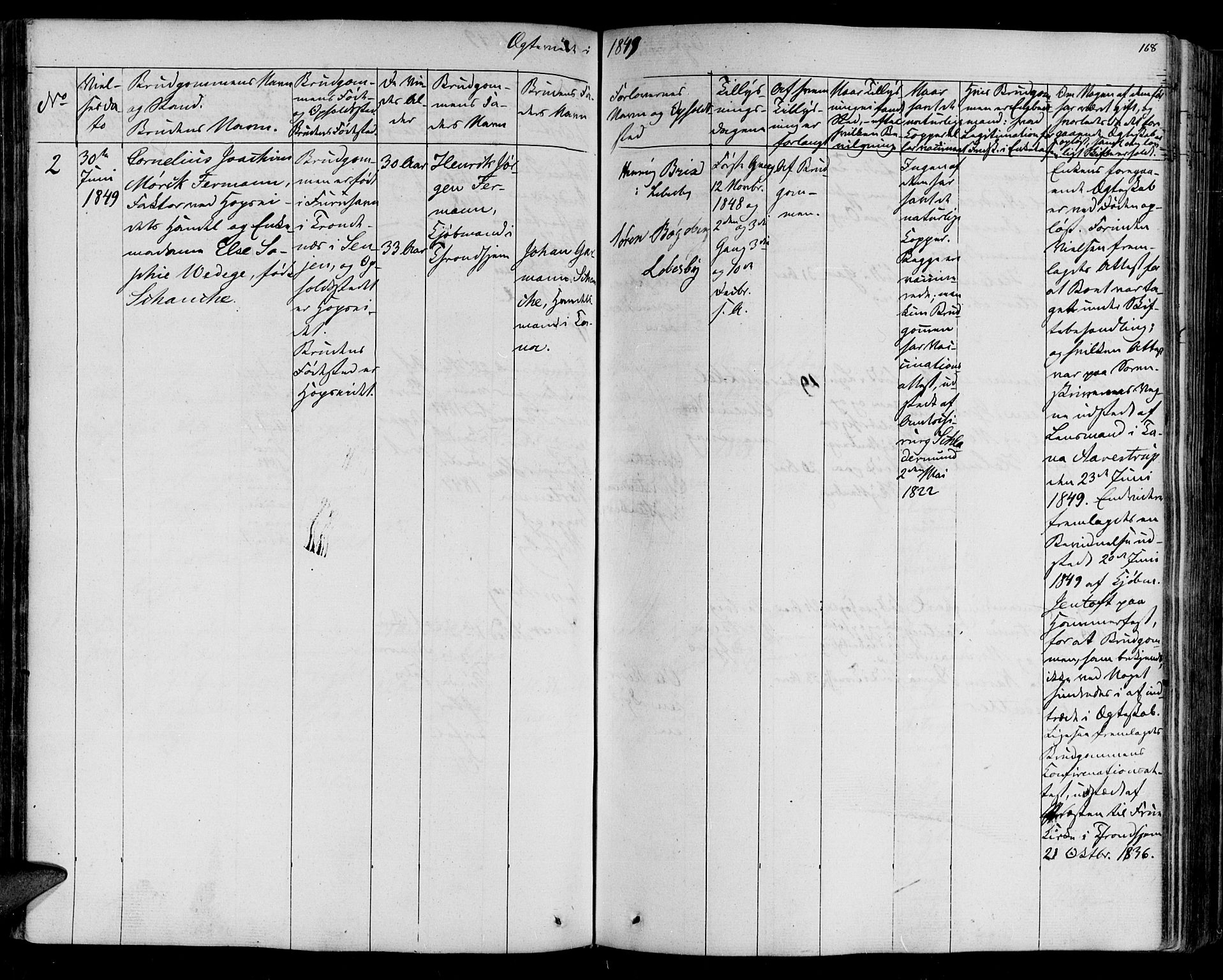 Lebesby sokneprestkontor, AV/SATØ-S-1353/H/Ha/L0003kirke: Parish register (official) no. 3, 1833-1852, p. 168