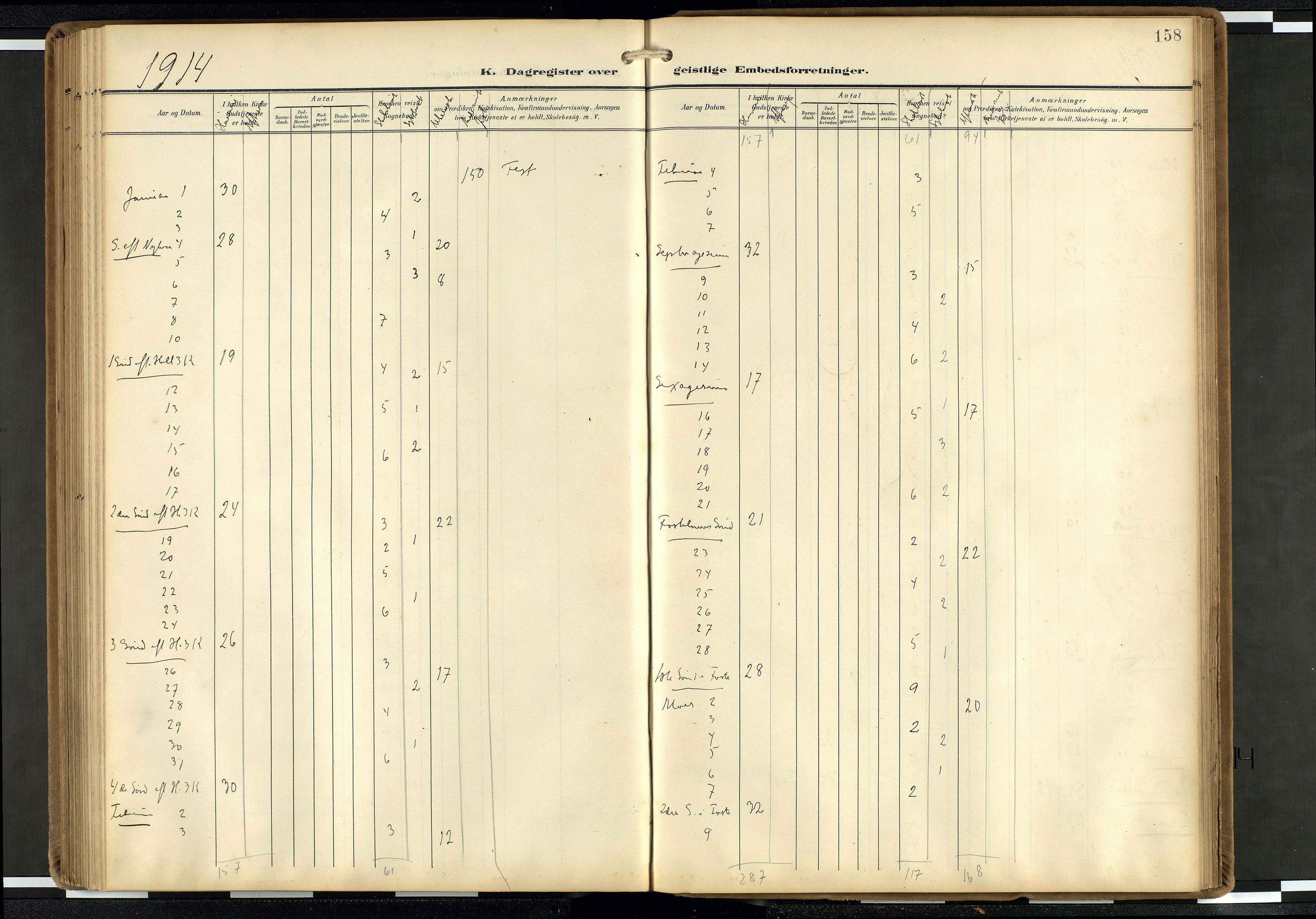 Den norske sjømannsmisjon i utlandet/Hollandske havner (Amsterdam-Rotterdam-Europort), AV/SAB-SAB/PA-0106/H/Ha/Haa/L0003: Parish register (official) no. A 3, 1908-1927, p. 157b-158a