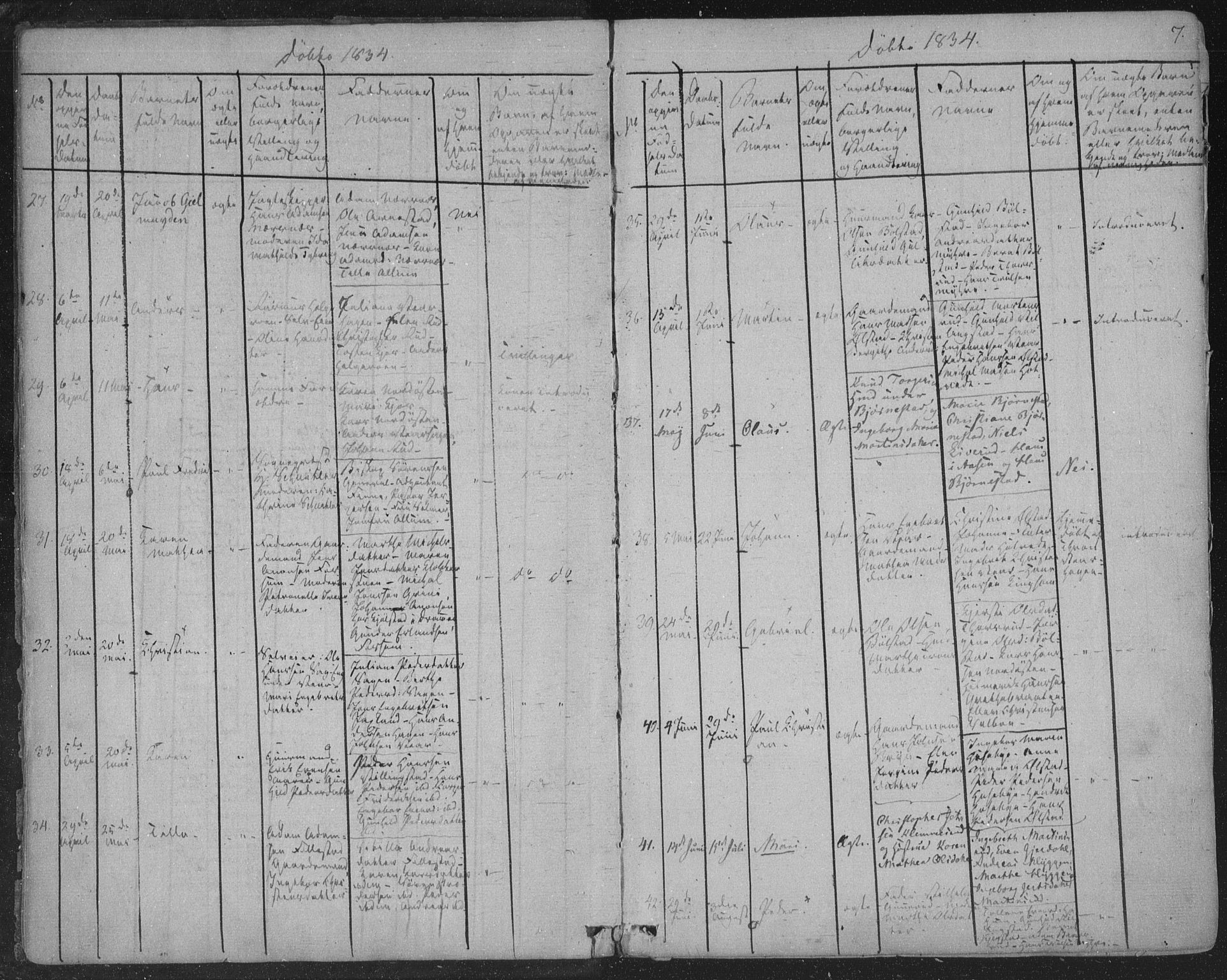 Røyken kirkebøker, AV/SAKO-A-241/F/Fa/L0005: Parish register (official) no. 5, 1833-1856, p. 7