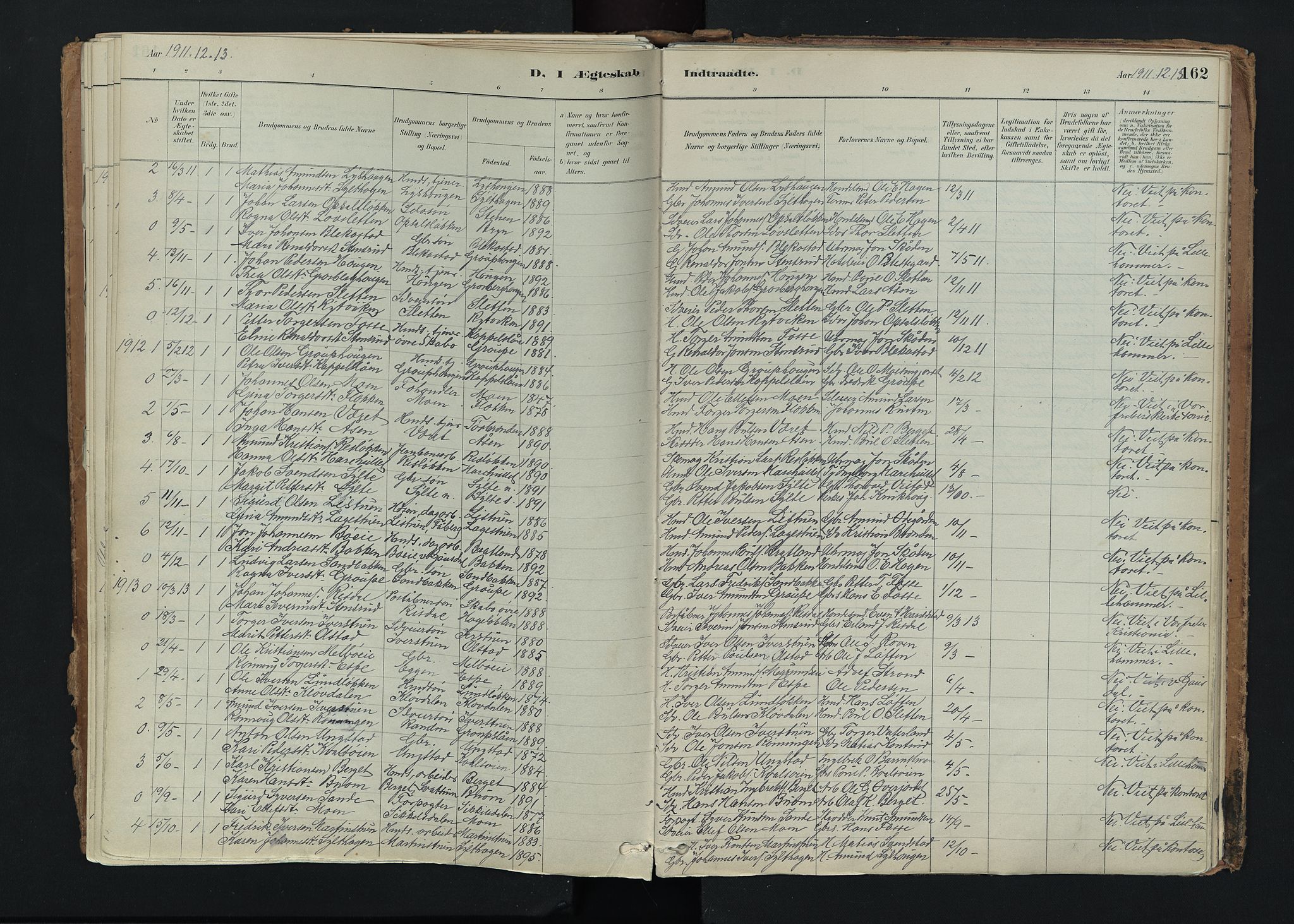 Nord-Fron prestekontor, AV/SAH-PREST-080/H/Ha/Haa/L0005: Parish register (official) no. 5, 1884-1914, p. 162