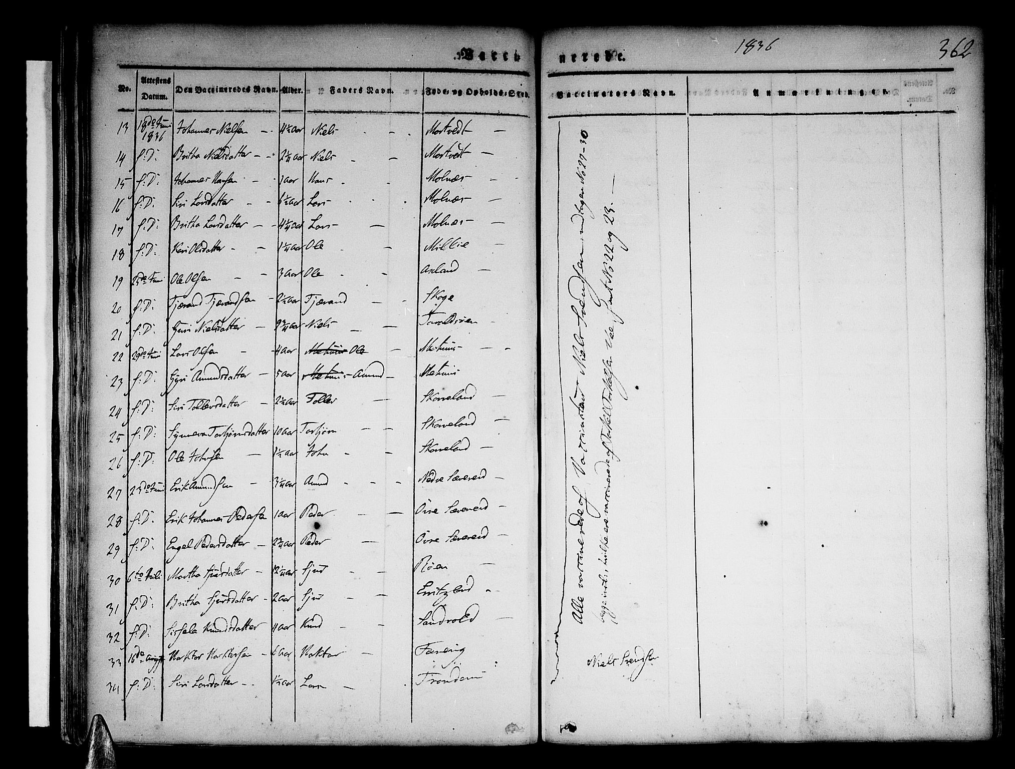 Skånevik sokneprestembete, AV/SAB-A-77801/H/Haa: Parish register (official) no. A 4, 1828-1848, p. 362