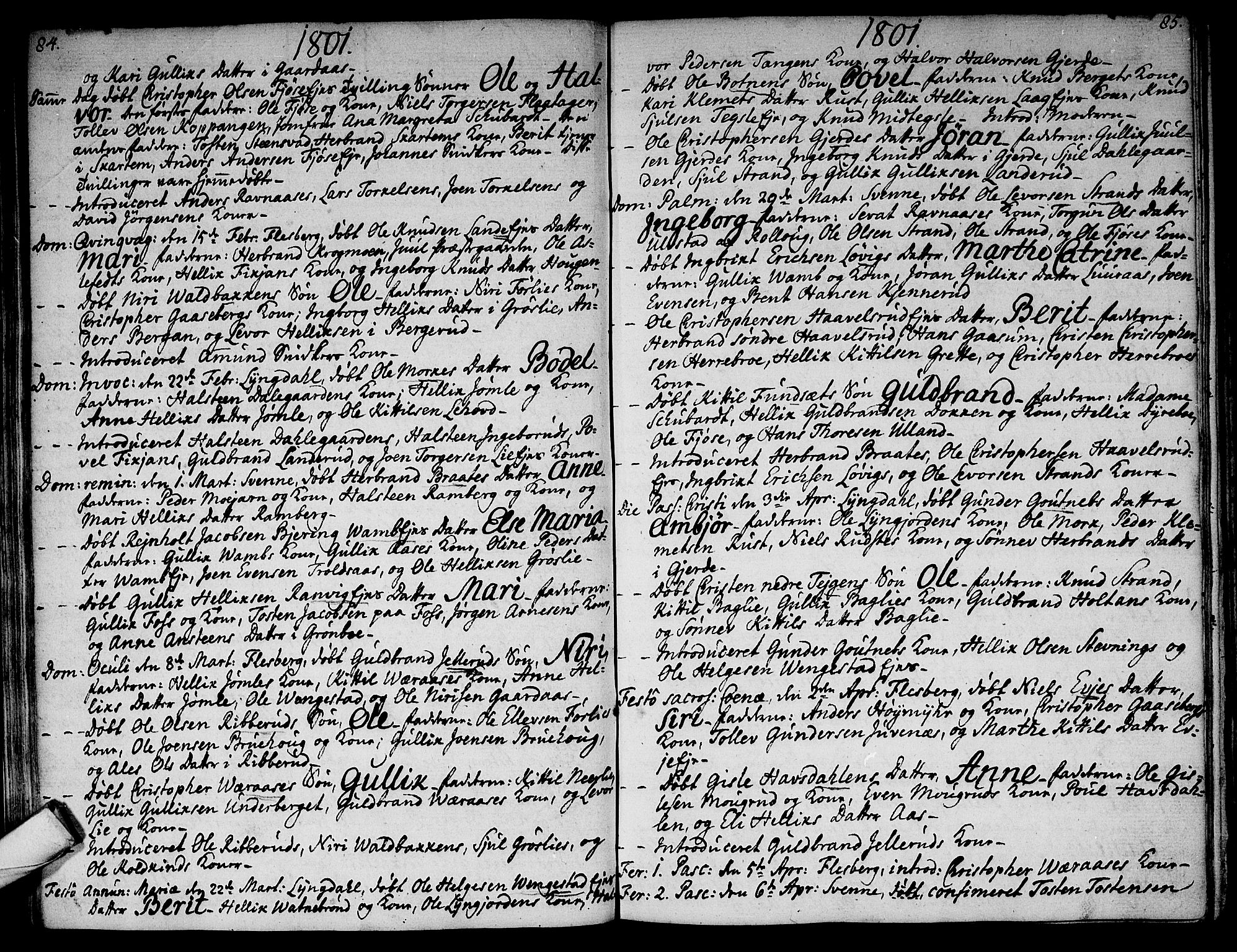 Flesberg kirkebøker, AV/SAKO-A-18/F/Fa/L0004: Parish register (official) no. I 4, 1788-1815, p. 84-85