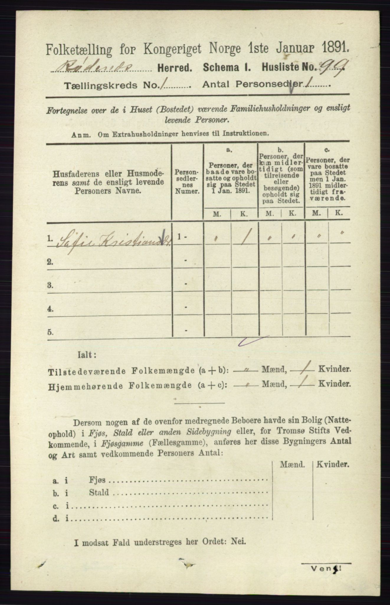 RA, 1891 census for 0120 Rødenes, 1891, p. 118