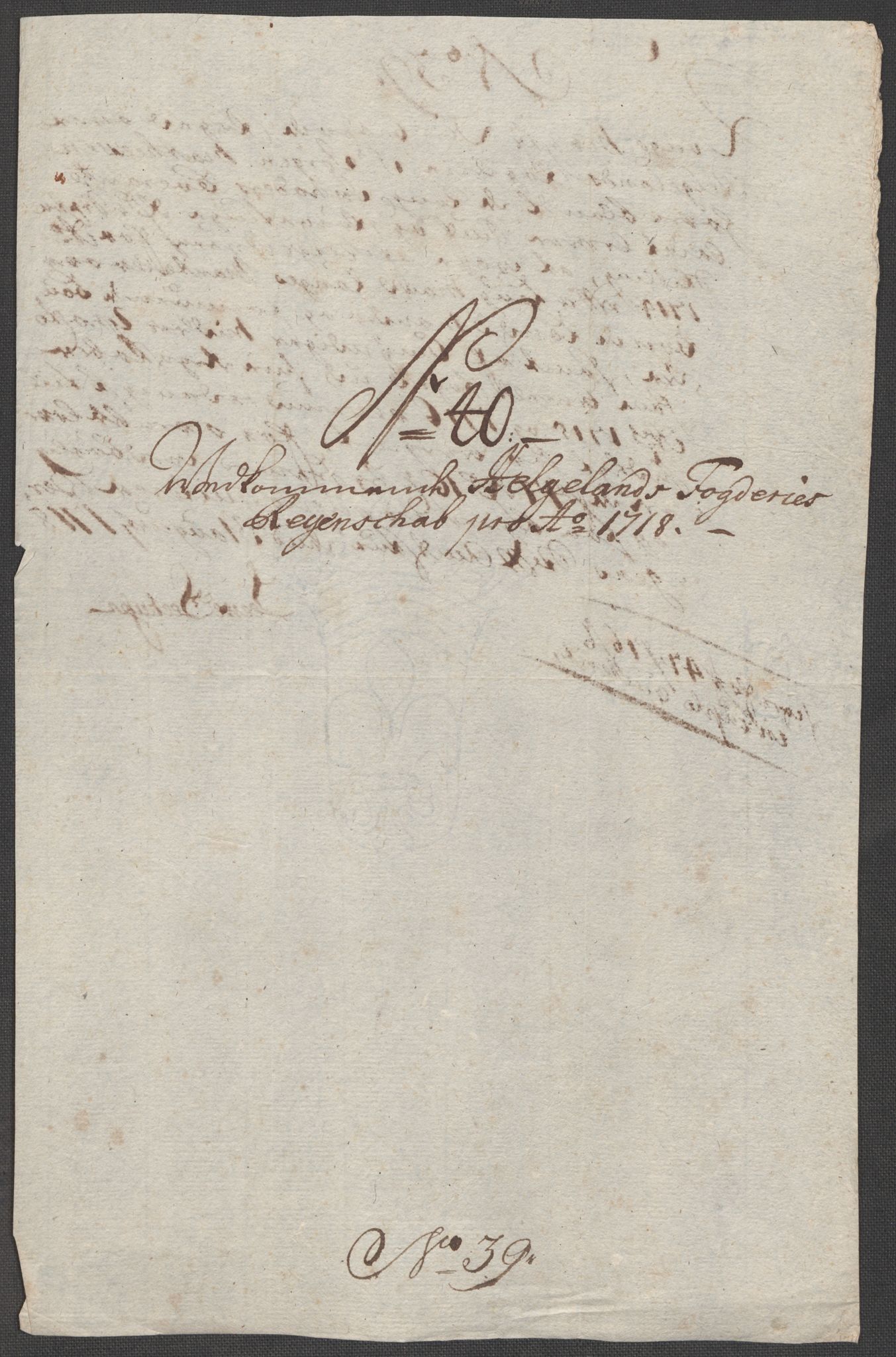 Rentekammeret inntil 1814, Reviderte regnskaper, Fogderegnskap, RA/EA-4092/R65/L4516: Fogderegnskap Helgeland, 1718, p. 274