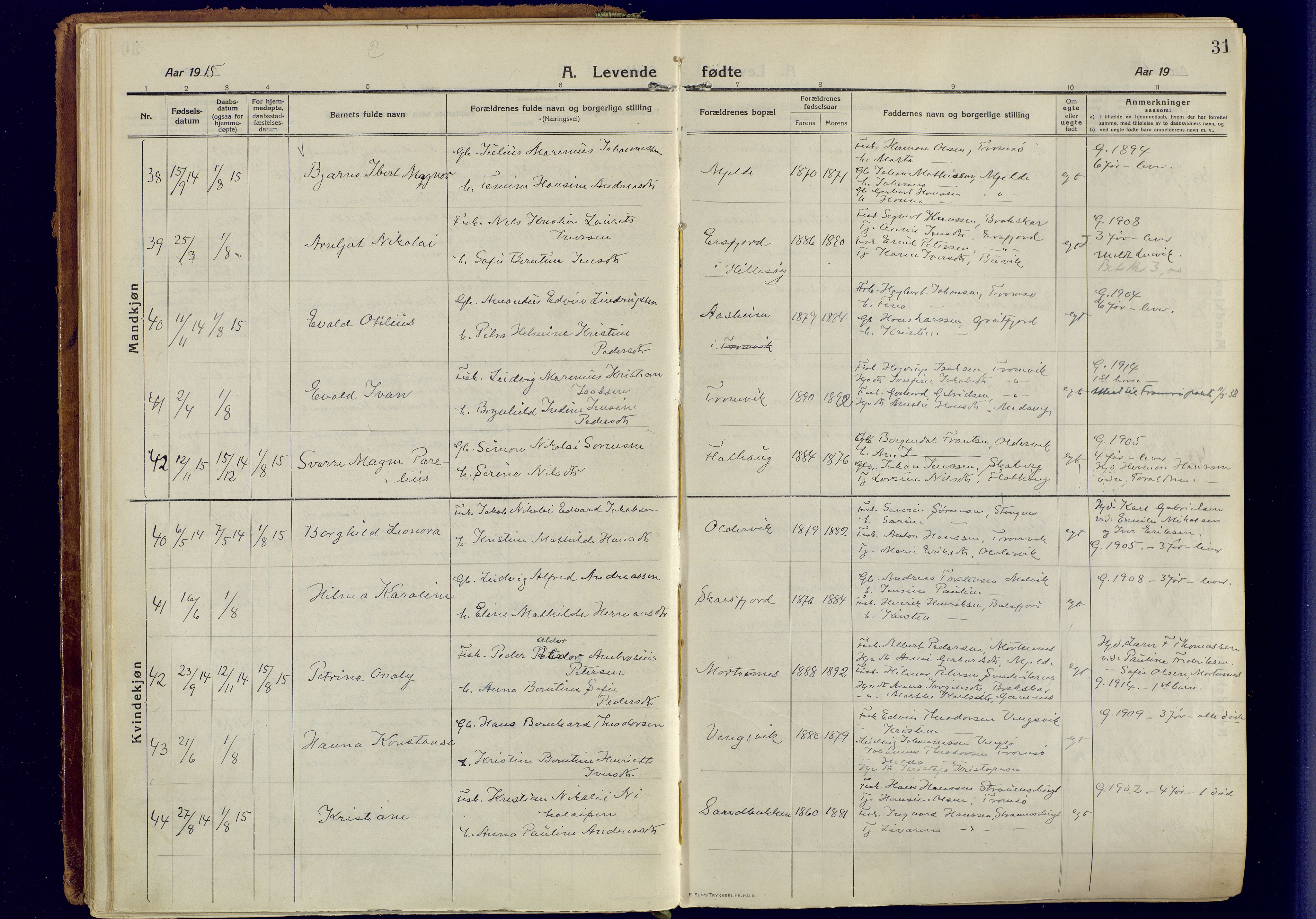 Tromsøysund sokneprestkontor, SATØ/S-1304/G/Ga/L0008kirke: Parish register (official) no. 8, 1914-1922, p. 31