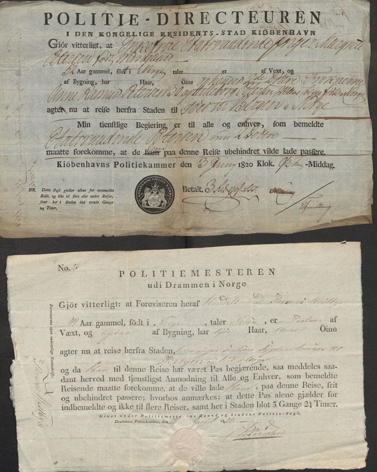 Bergen politikammer / politidistrikt, AV/SAB-A-60401/L.b, 1816-1822, p. 59