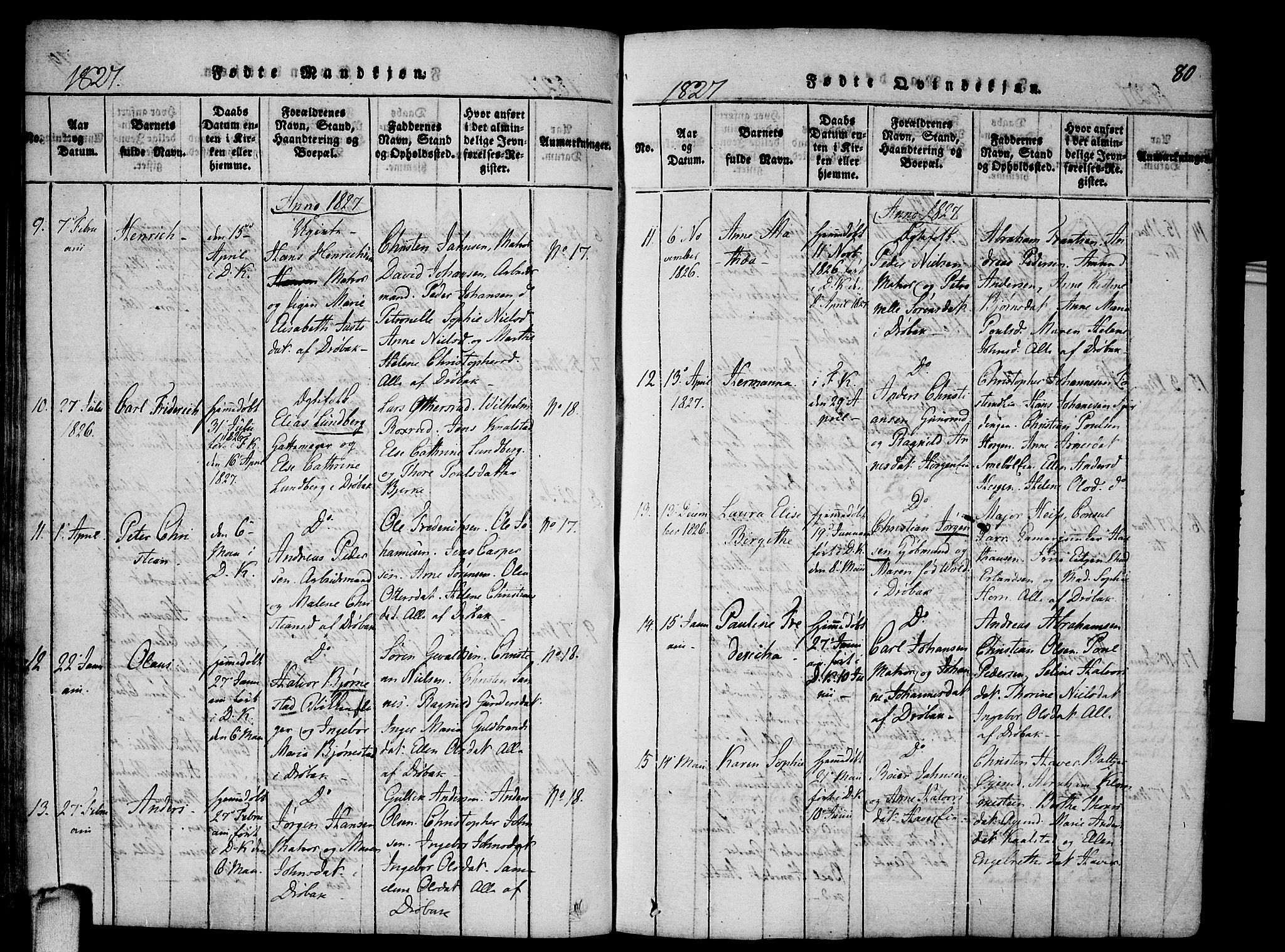 Drøbak prestekontor Kirkebøker, SAO/A-10142a/F/Fa/L0001: Parish register (official) no. I 1, 1816-1842, p. 80