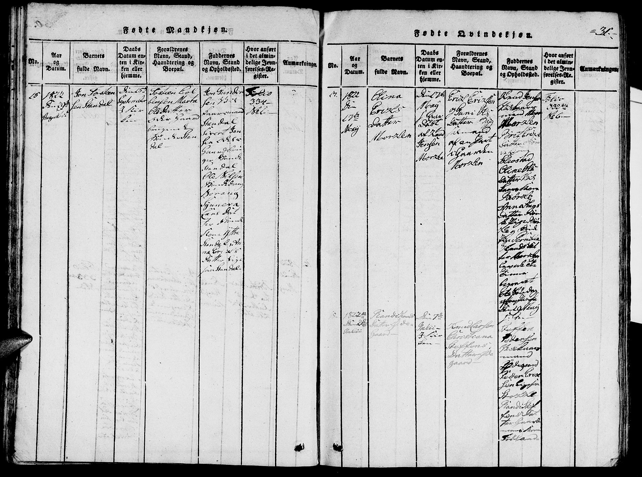 Ministerialprotokoller, klokkerbøker og fødselsregistre - Møre og Romsdal, AV/SAT-A-1454/515/L0207: Parish register (official) no. 515A03, 1819-1829, p. 31