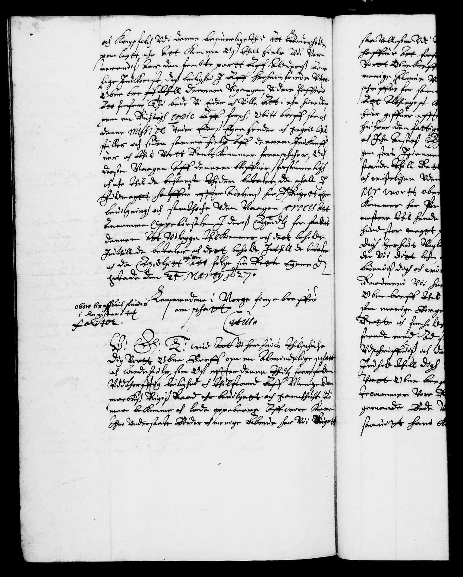 Danske Kanselli 1572-1799, AV/RA-EA-3023/F/Fc/Fca/Fcab/L0004: Norske tegnelser (mikrofilm), 1617-1627, p. 579b