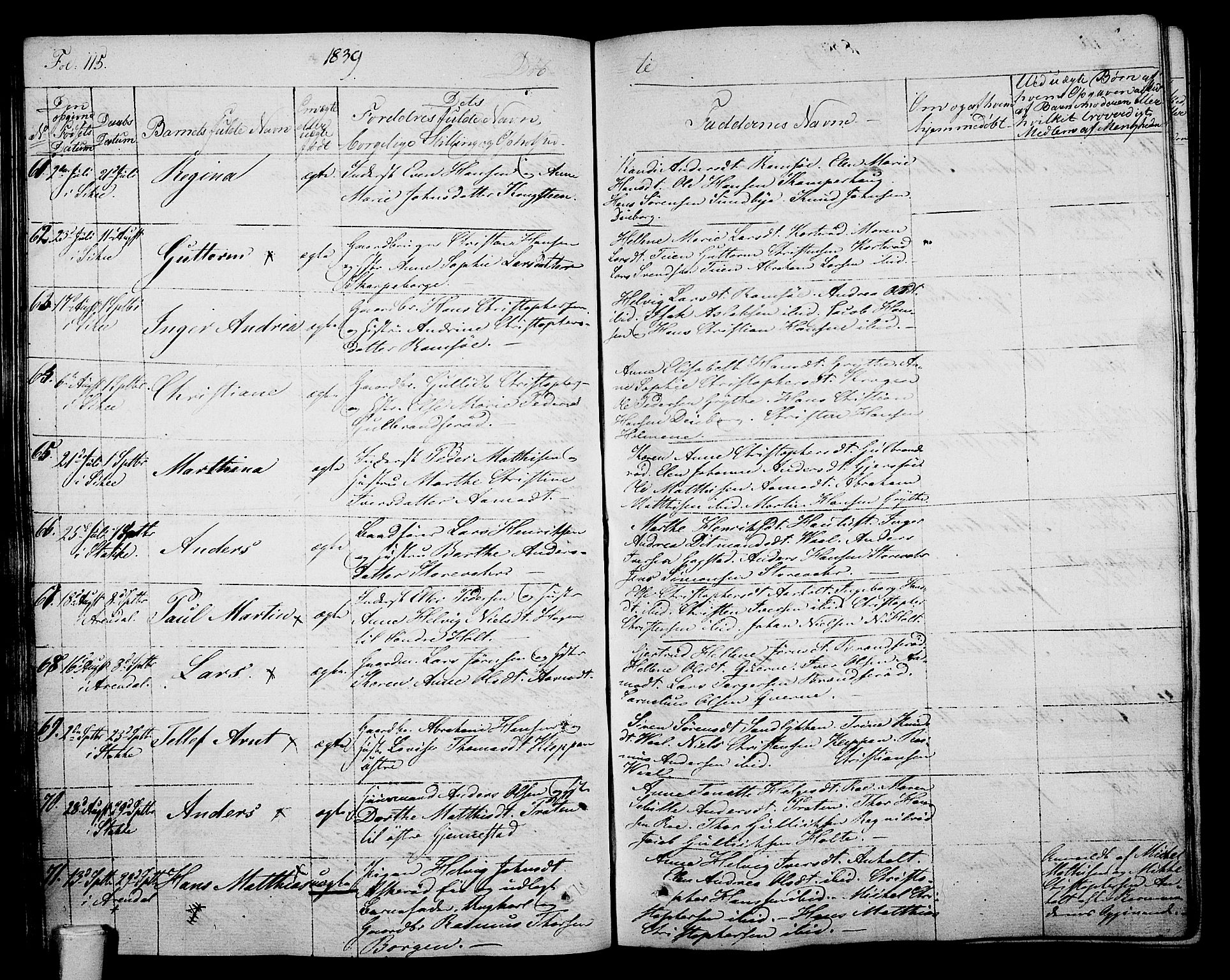 Stokke kirkebøker, AV/SAKO-A-320/F/Fa/L0006: Parish register (official) no. I 6, 1826-1843, p. 115