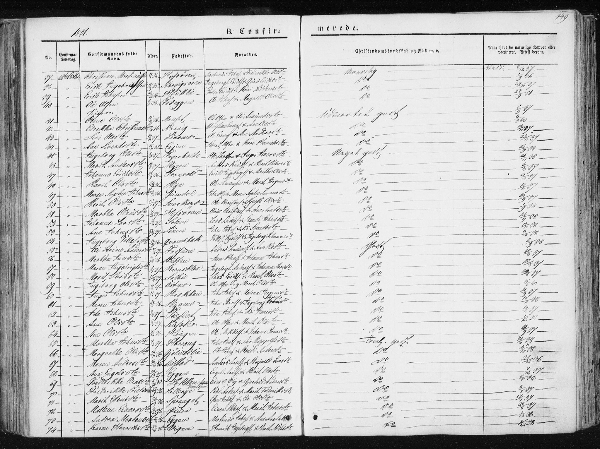 Ministerialprotokoller, klokkerbøker og fødselsregistre - Sør-Trøndelag, SAT/A-1456/668/L0805: Parish register (official) no. 668A05, 1840-1853, p. 149