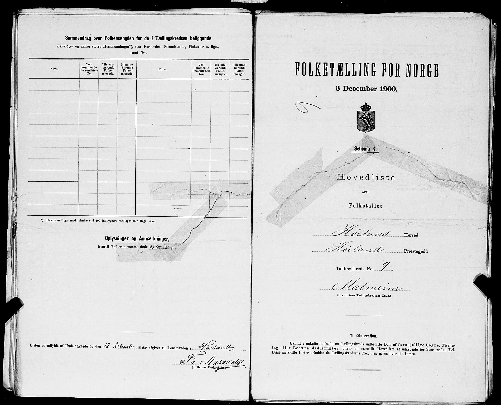 SAST, 1900 census for Høyland, 1900, p. 32