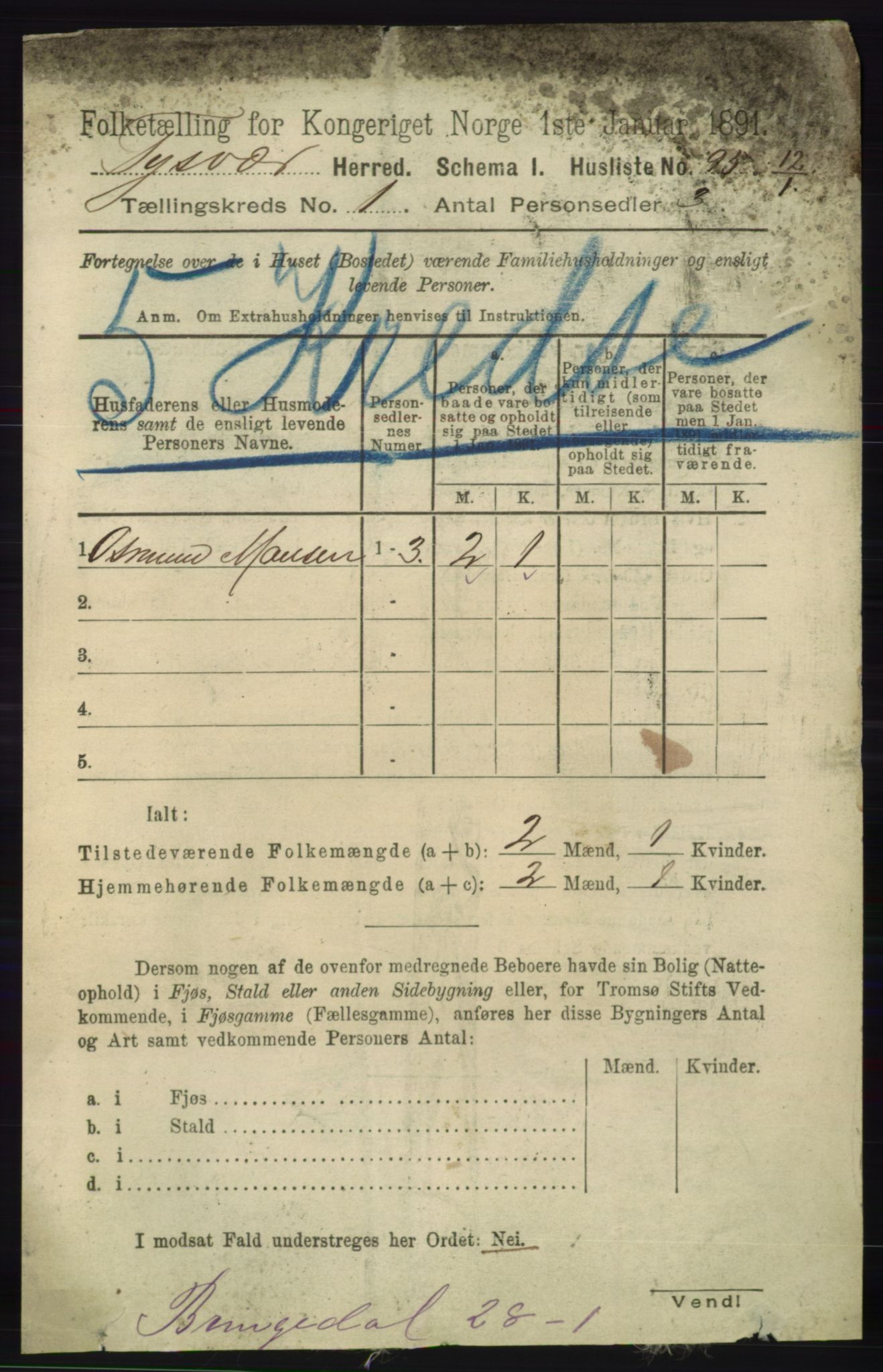 RA, 1891 census for 1146 Tysvær, 1891, p. 114