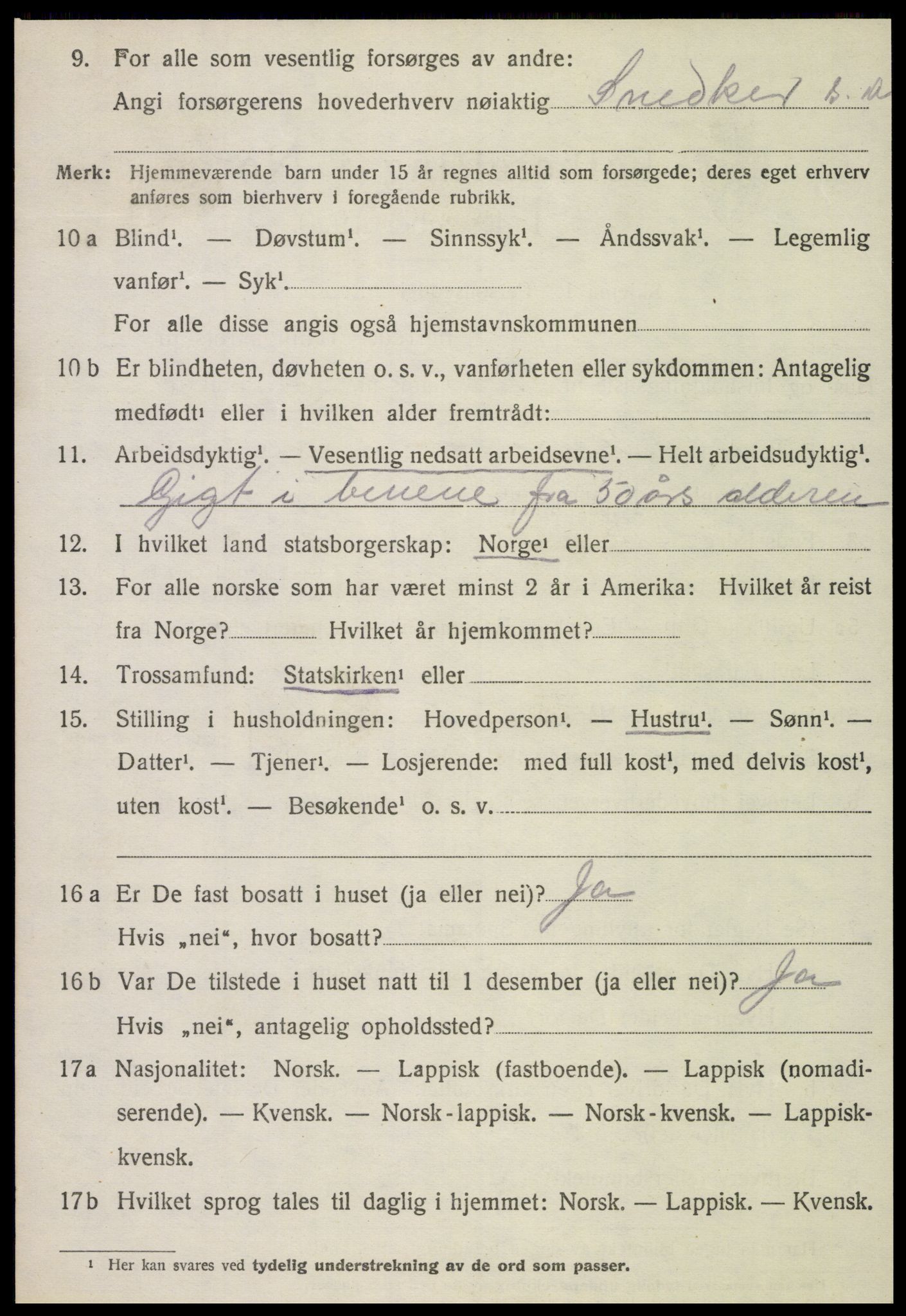 SAT, 1920 census for Høylandet, 1920, p. 2225