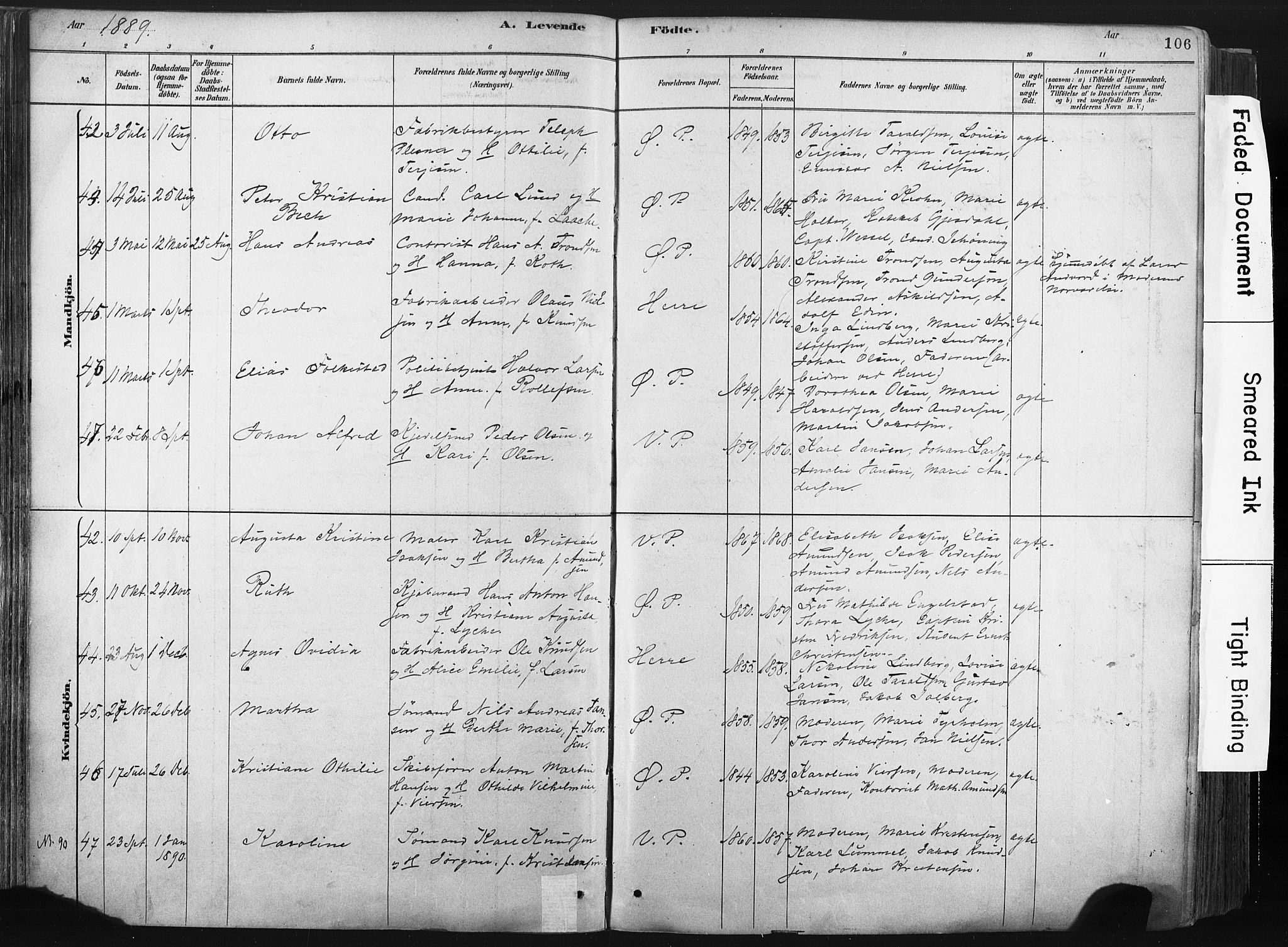 Porsgrunn kirkebøker , AV/SAKO-A-104/F/Fa/L0008: Parish register (official) no. 8, 1878-1895, p. 106