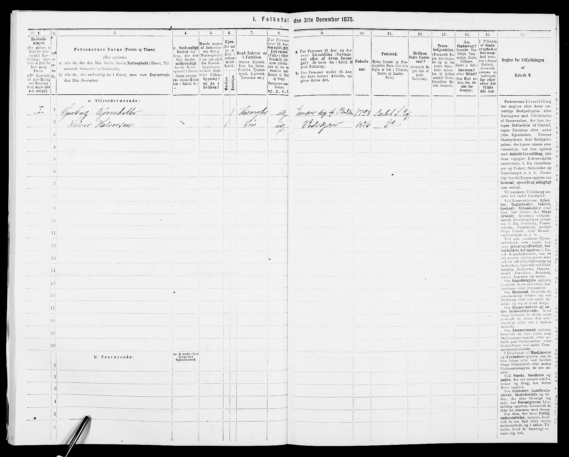SAK, 1875 census for 0914L Holt/Holt, 1875, p. 954