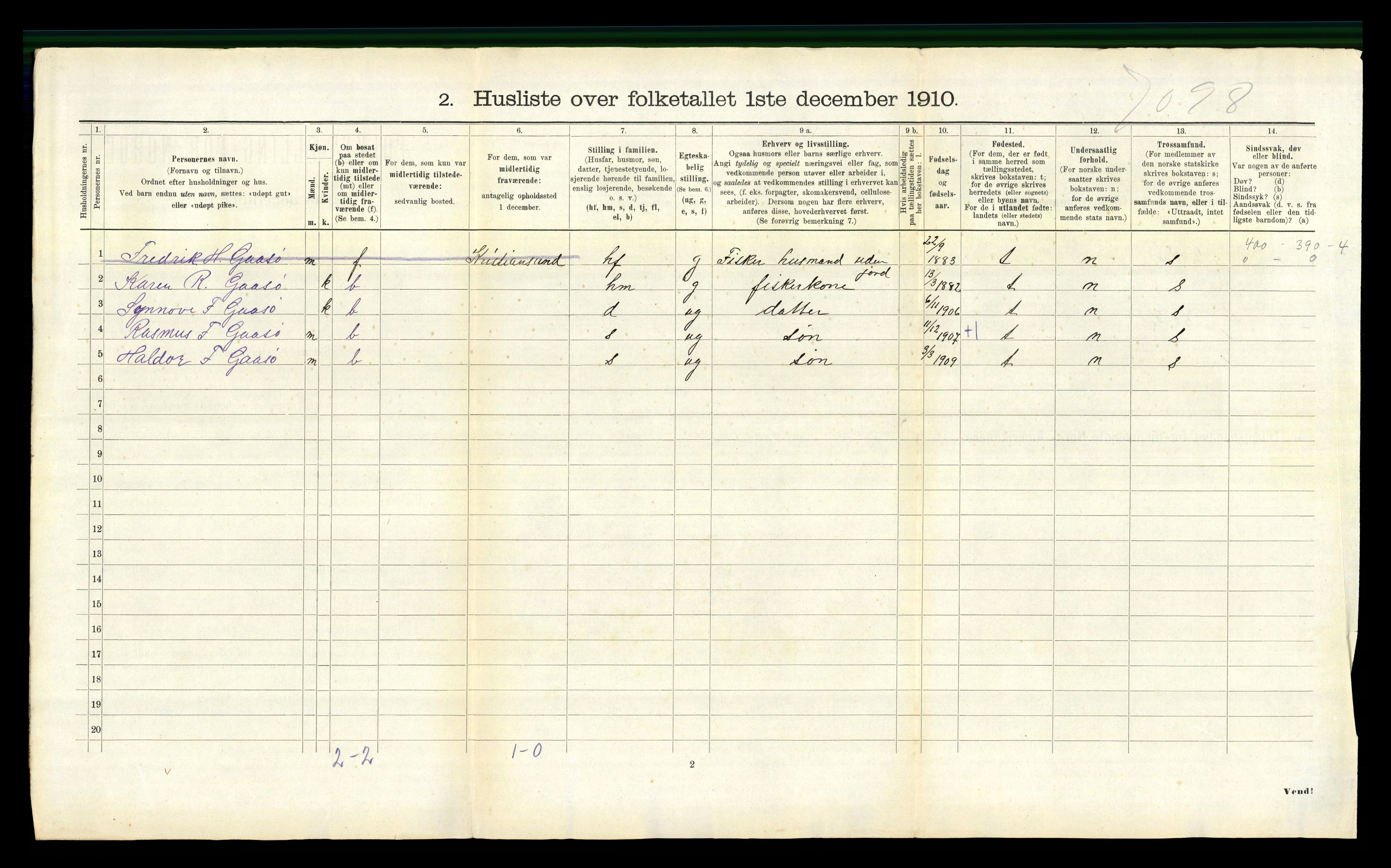 RA, 1910 census for Sandøy, 1910, p. 89