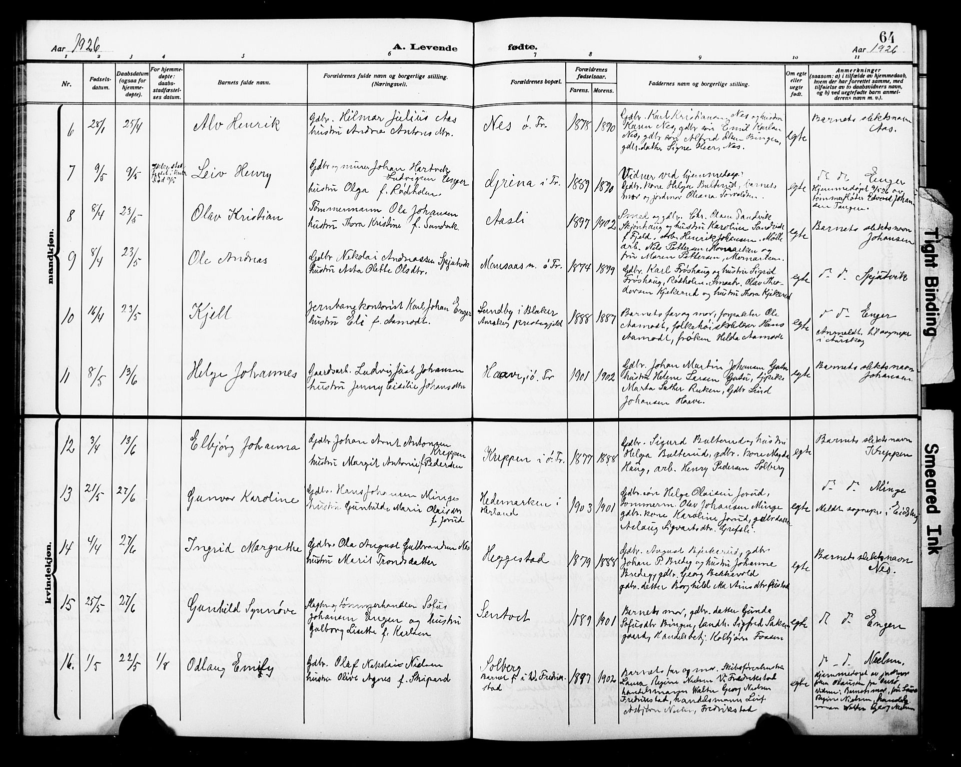 Trøgstad prestekontor Kirkebøker, AV/SAO-A-10925/G/Ga/L0002: Parish register (copy) no. I 2, 1911-1929, p. 64