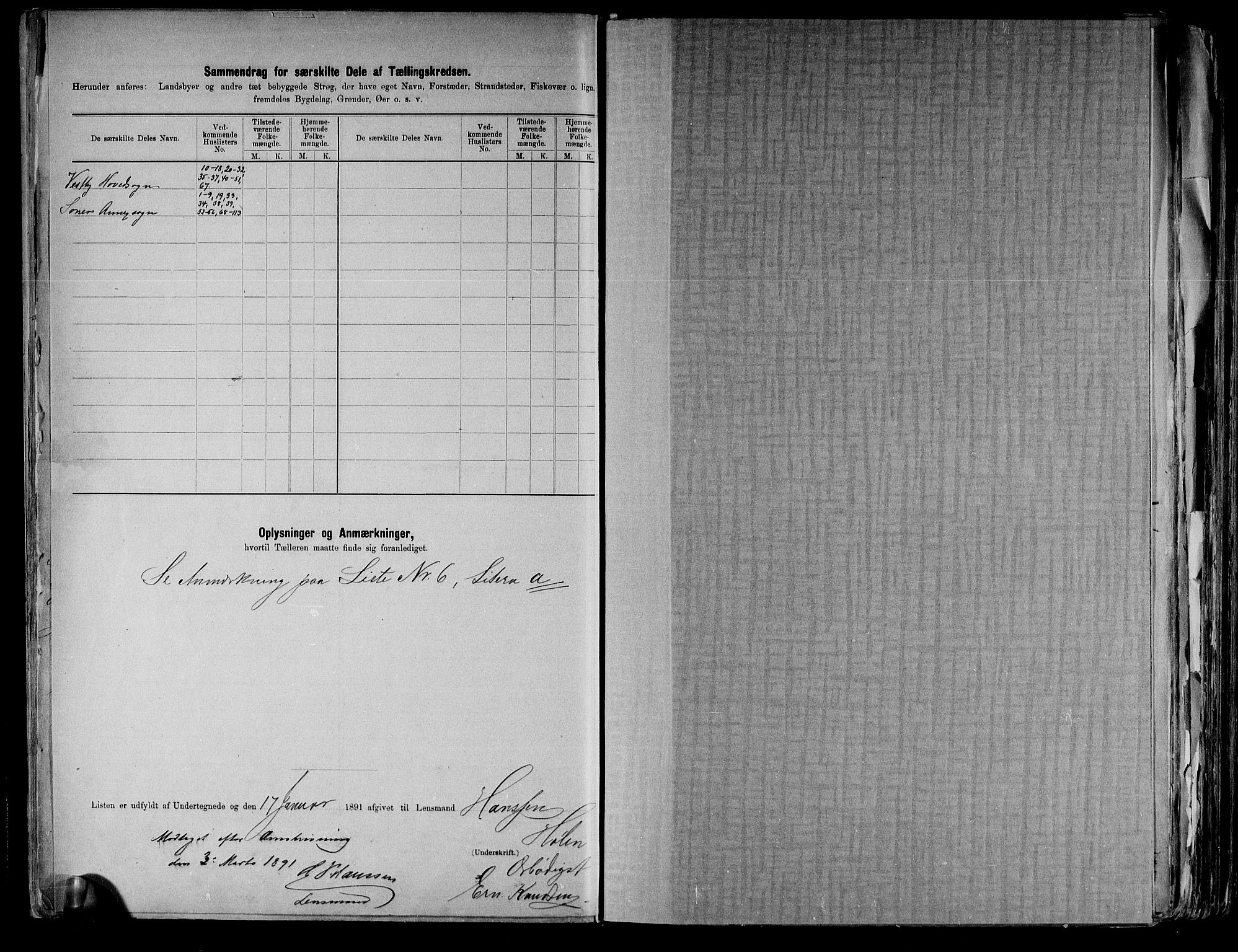 RA, 1891 census for 0211 Vestby, 1891, p. 20