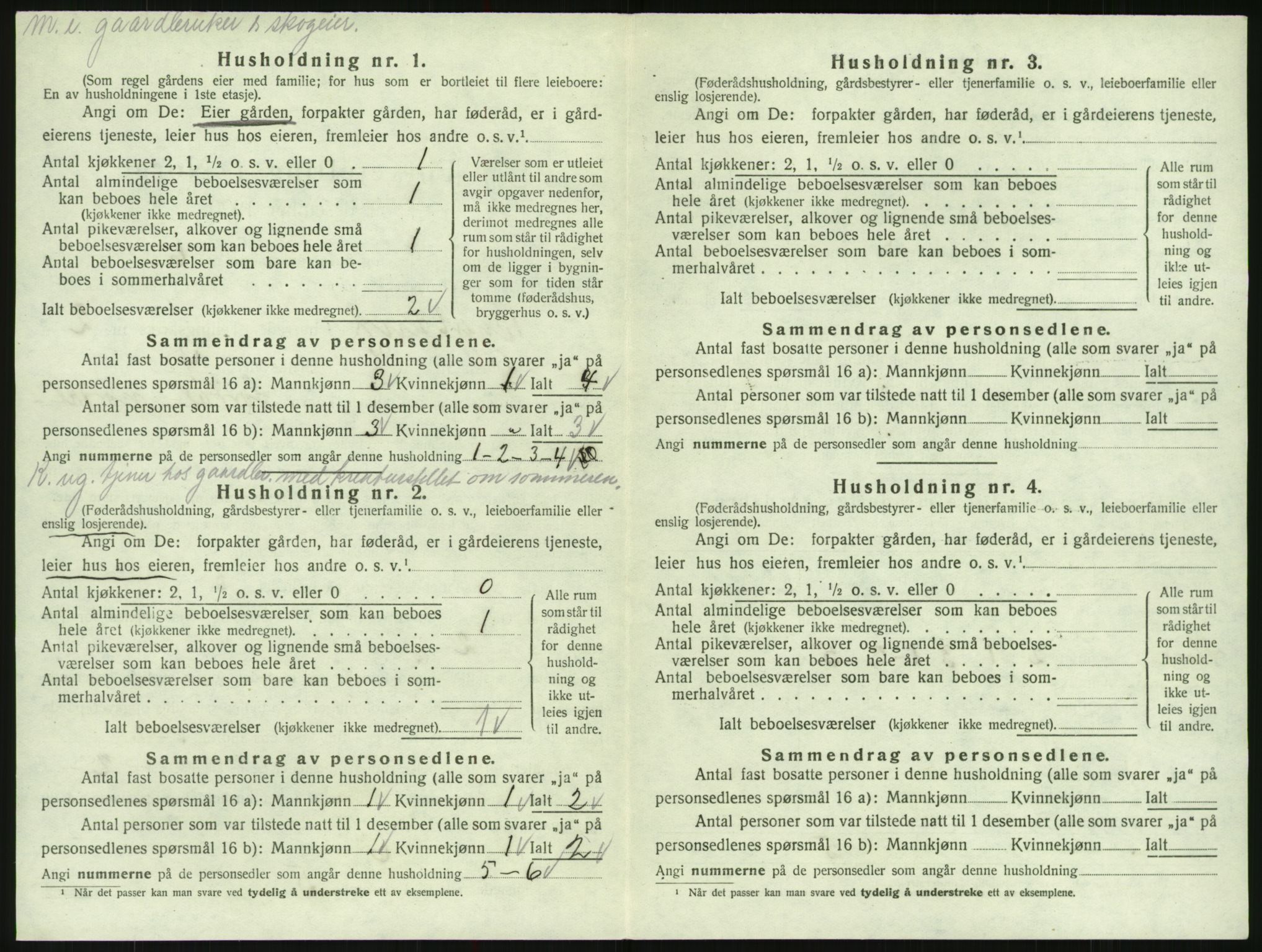 SAK, 1920 census for Bygland, 1920, p. 118