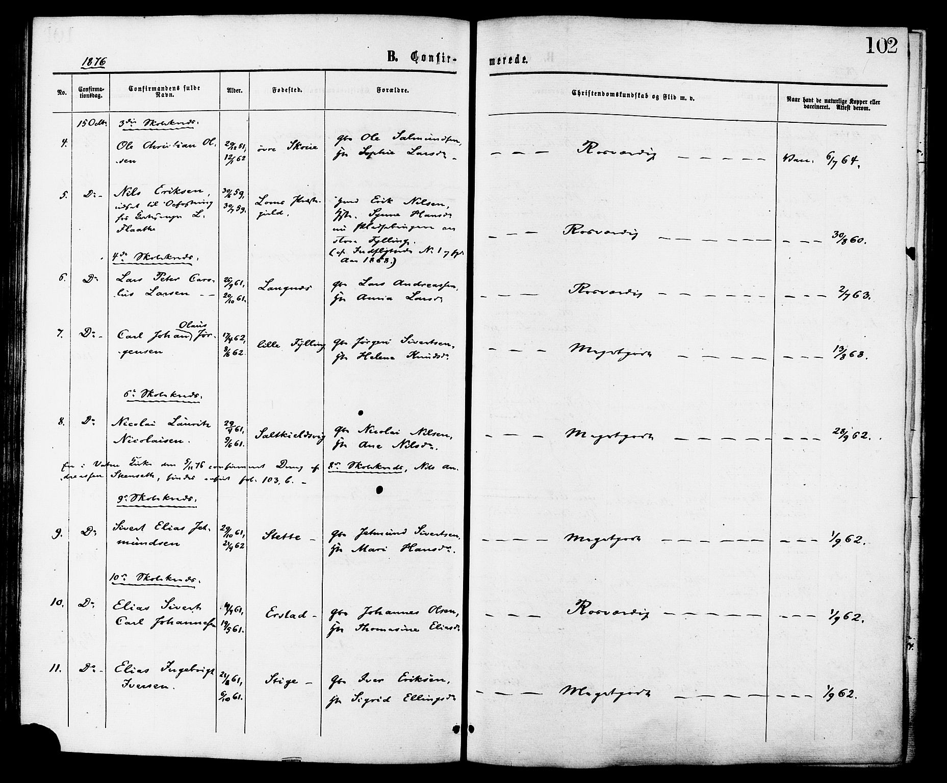 Ministerialprotokoller, klokkerbøker og fødselsregistre - Møre og Romsdal, AV/SAT-A-1454/524/L0355: Parish register (official) no. 524A07, 1864-1879, p. 102